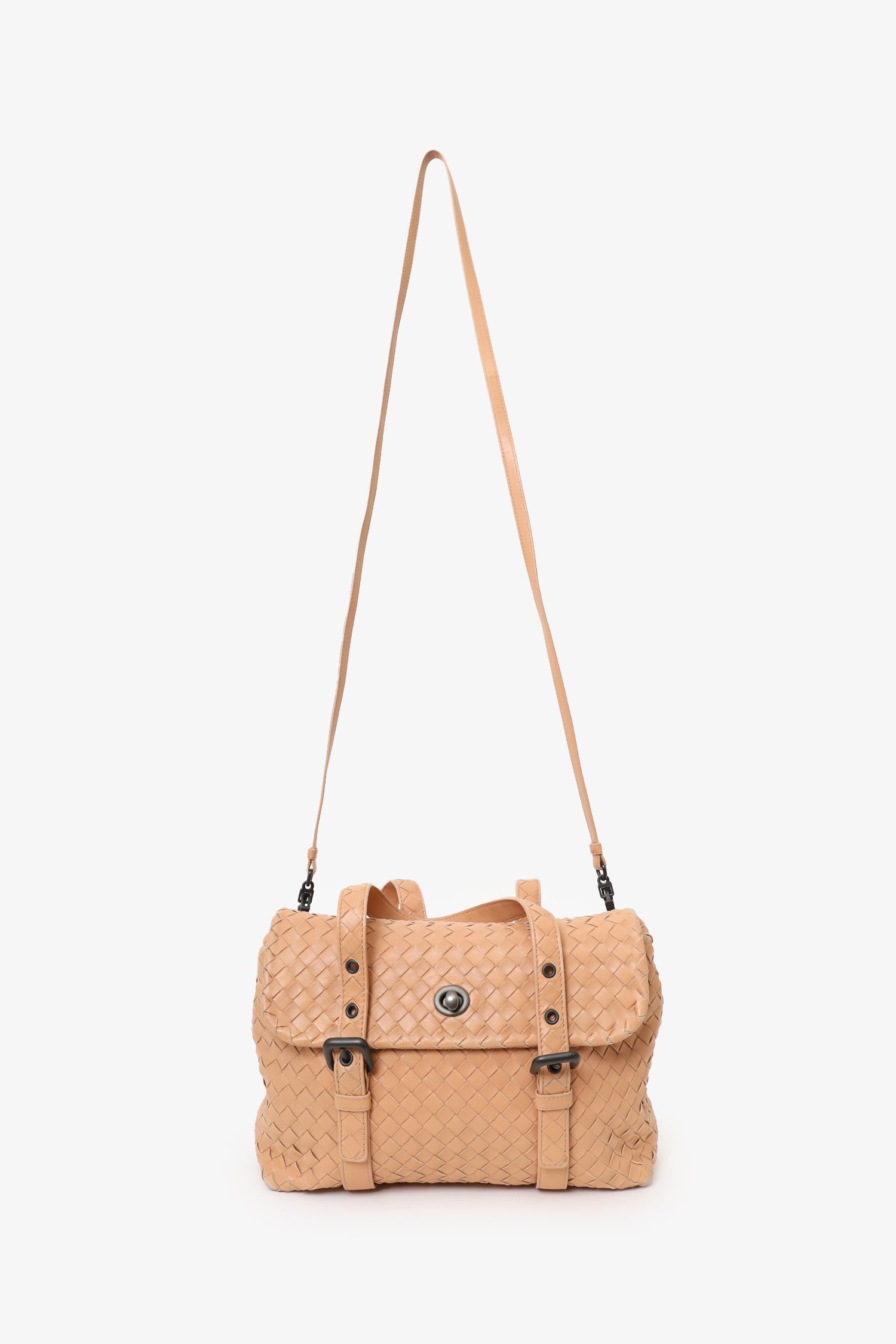 Bottega Veneta Pink Intrecciato Leather 2way Bag Leather Shoulder Bag With Strap