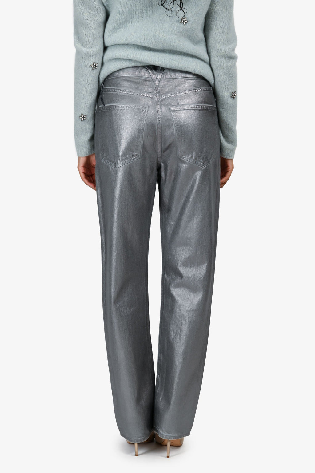 Veronica Beard Silver Coated 'Daniela' Jeans Size 28