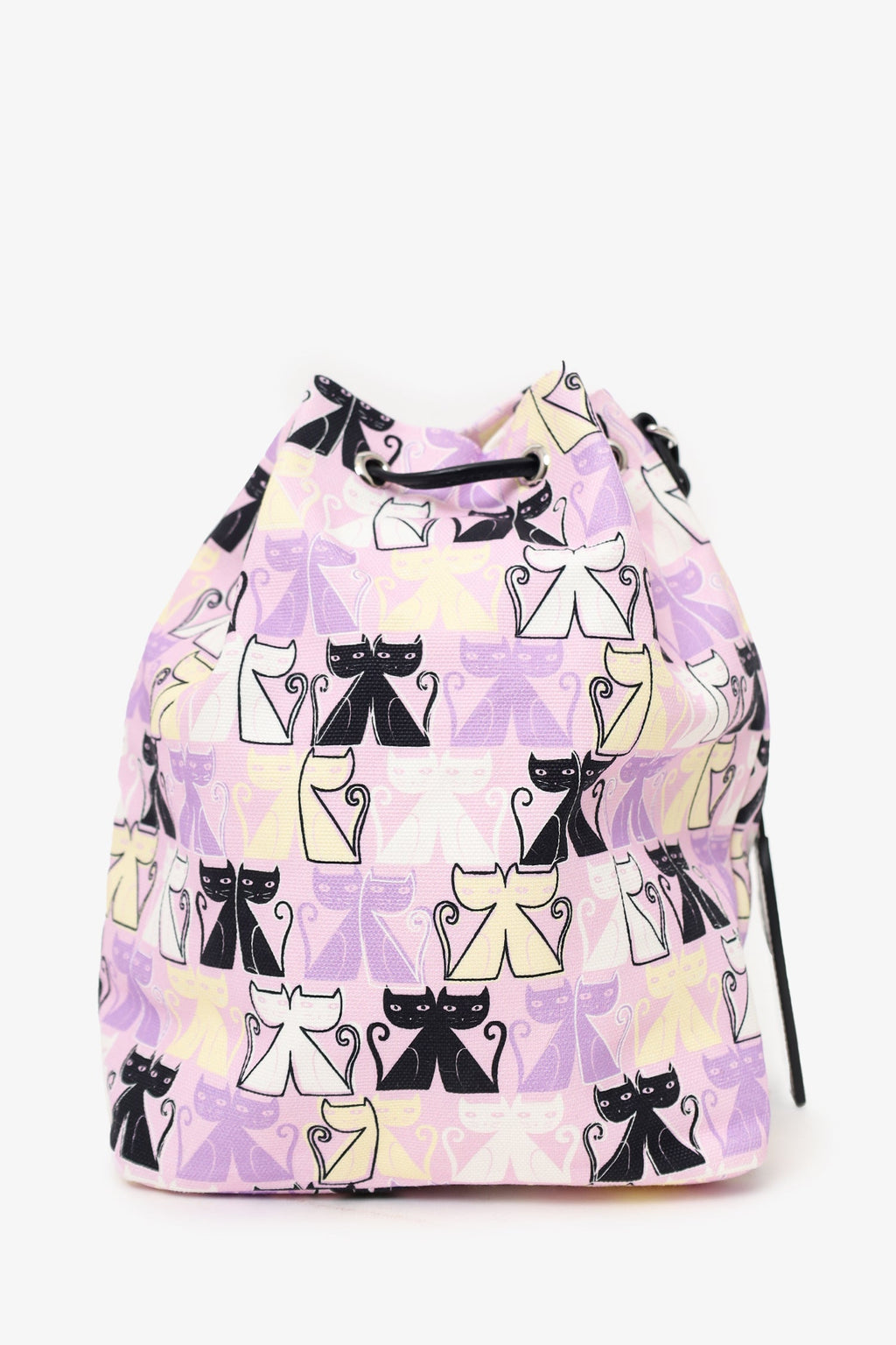 Miu Miu Purple Canvas Cat Print Drawstring Pouch