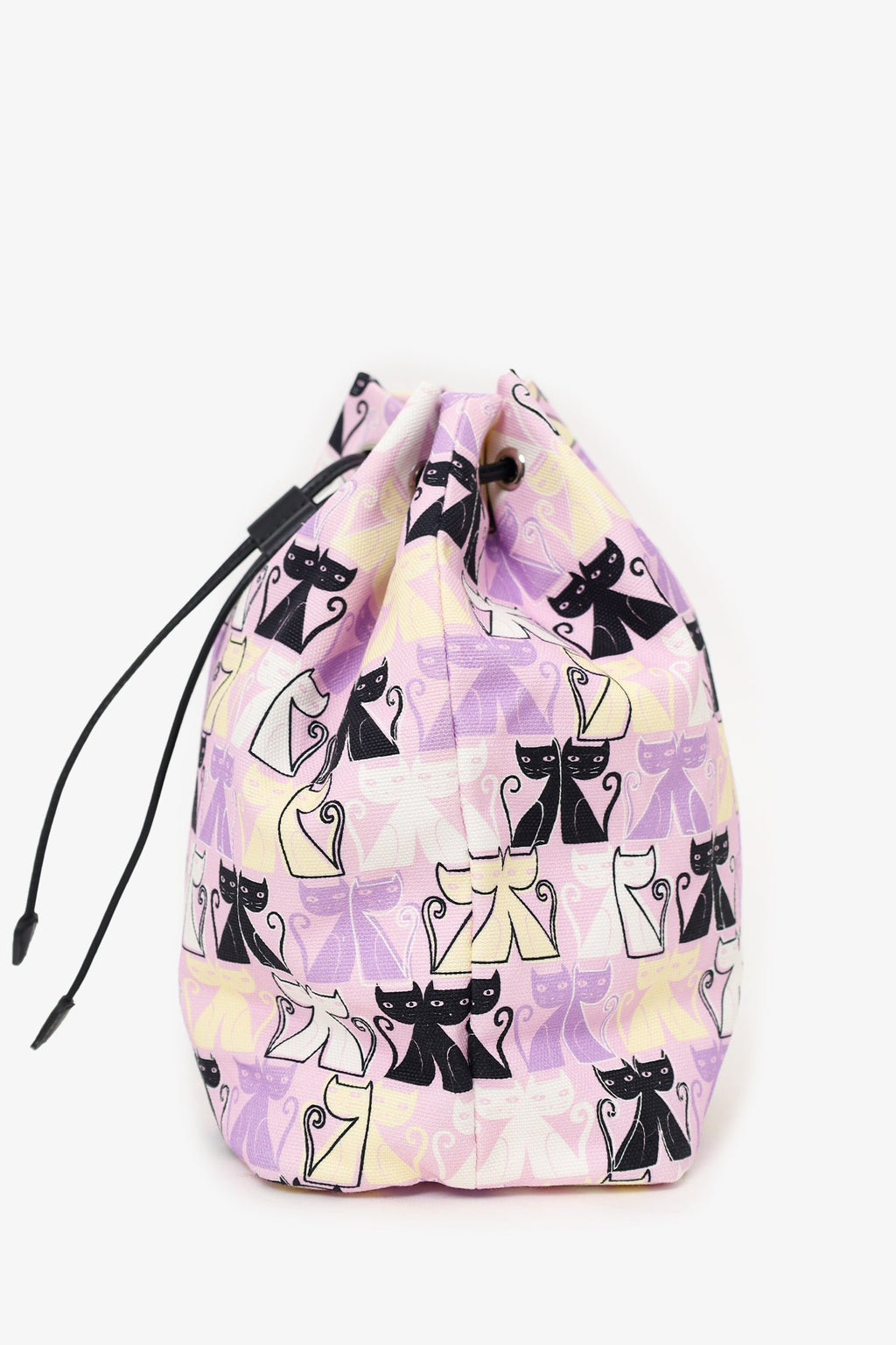 Miu Miu Purple Canvas Cat Print Drawstring Pouch