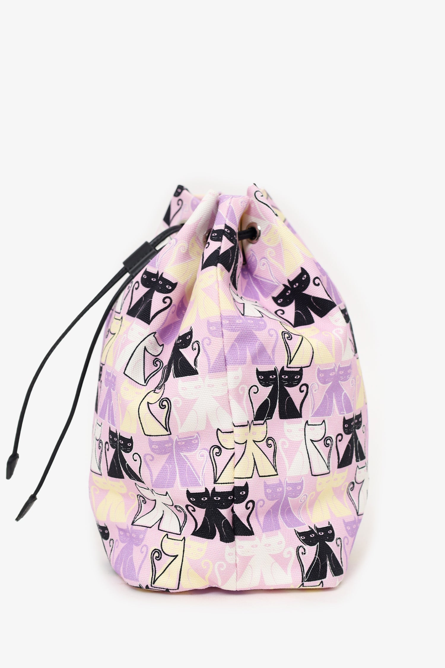 Miu Miu Purple Canvas Cat Print Drawstring Pouch