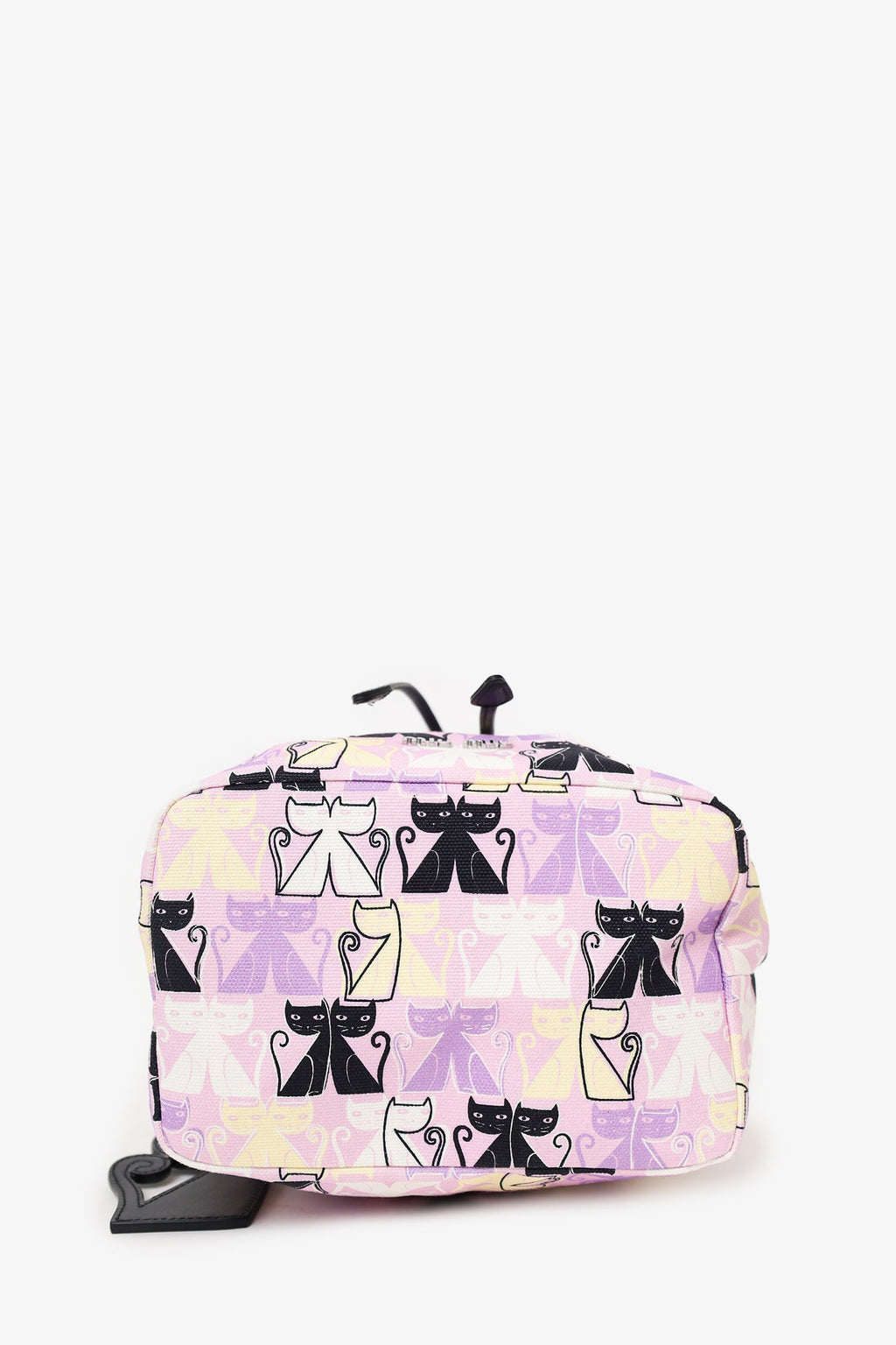 Miu Miu Purple Canvas Cat Print Drawstring Pouch