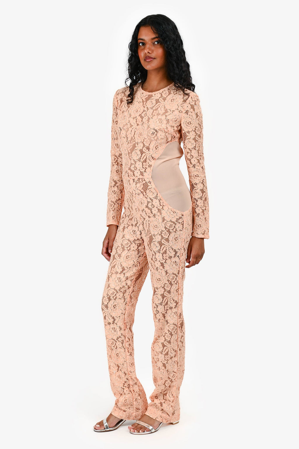 House of CB Orange Lace Jumpsuit Size S