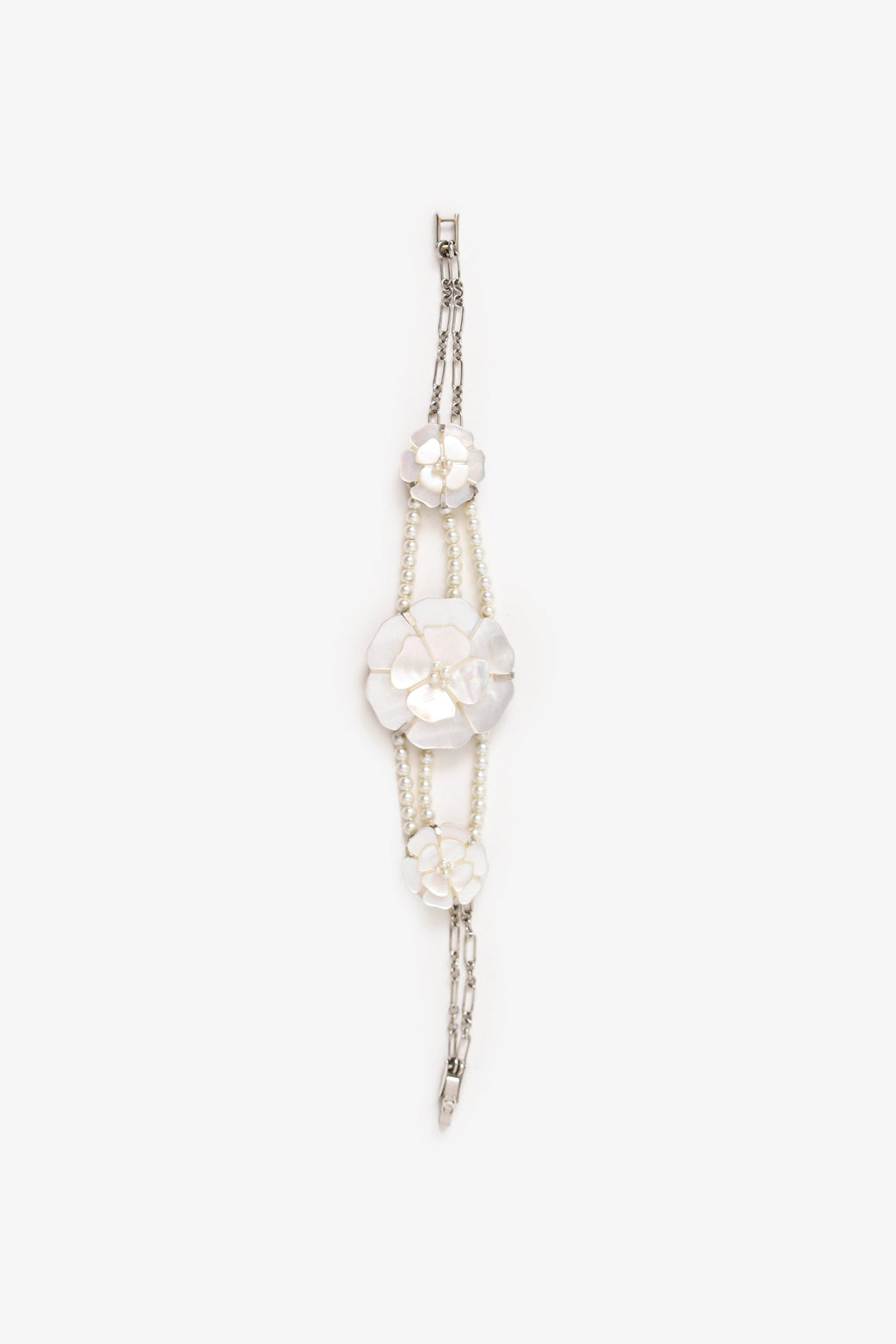 Pre-Loved Chanel™ Mother-of-Pearl Camellia Flower Bracelet