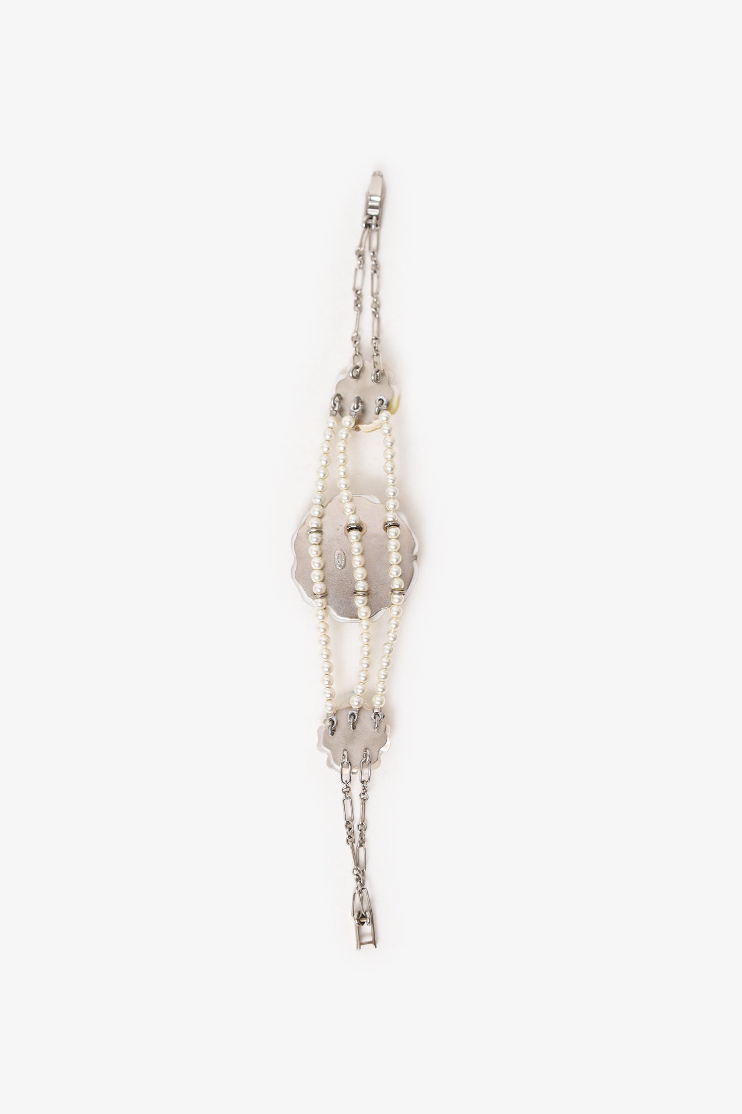 Pre-Loved Chanel™ Mother-of-Pearl Camellia Flower Bracelet