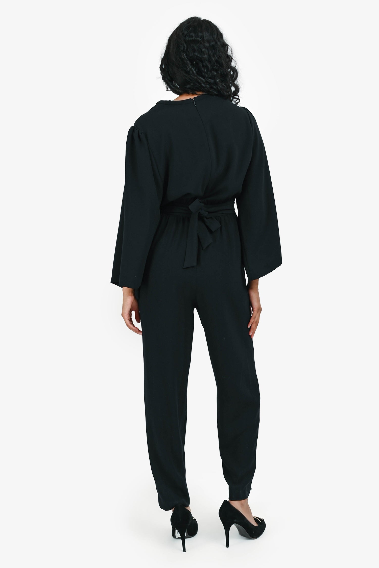 Iro Black Belted Long Sleeve Romper Size 36