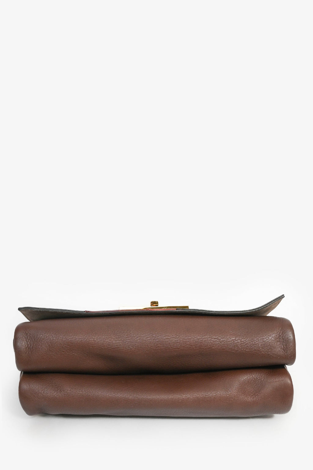 Fendi Brown/Red Leather 'Claudia' Shoulder Bag