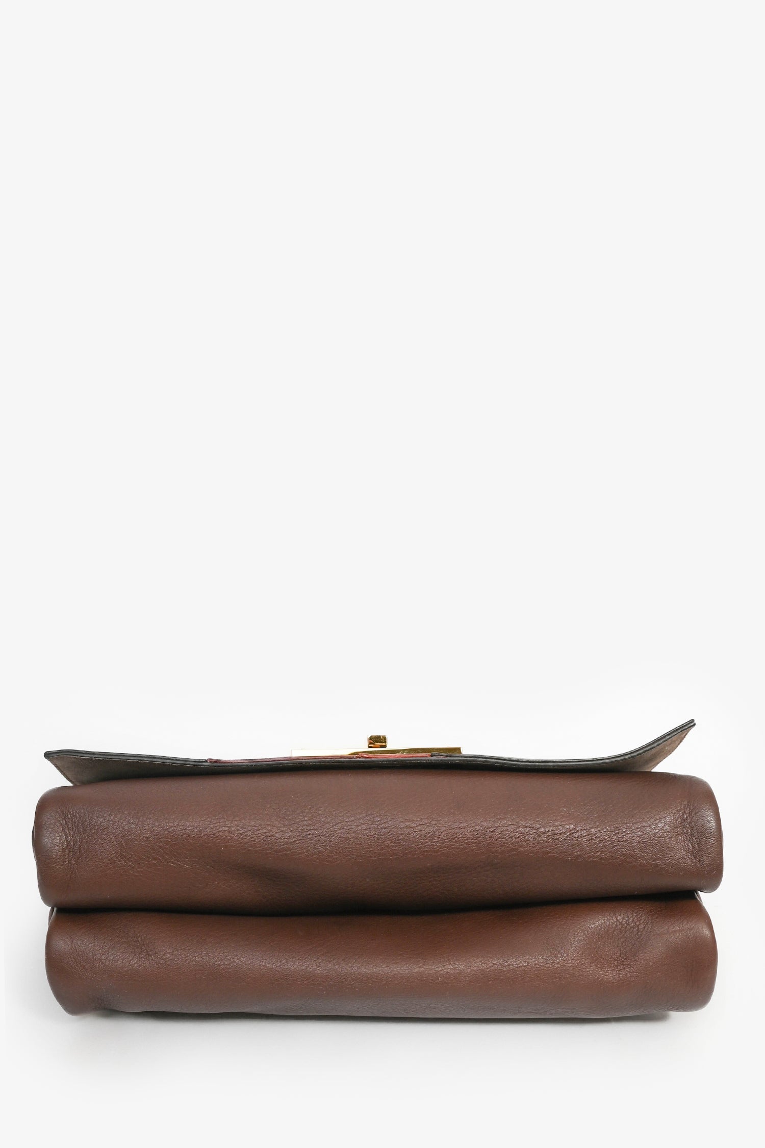 Fendi Brown/Red Leather 'Claudia' Shoulder Bag
