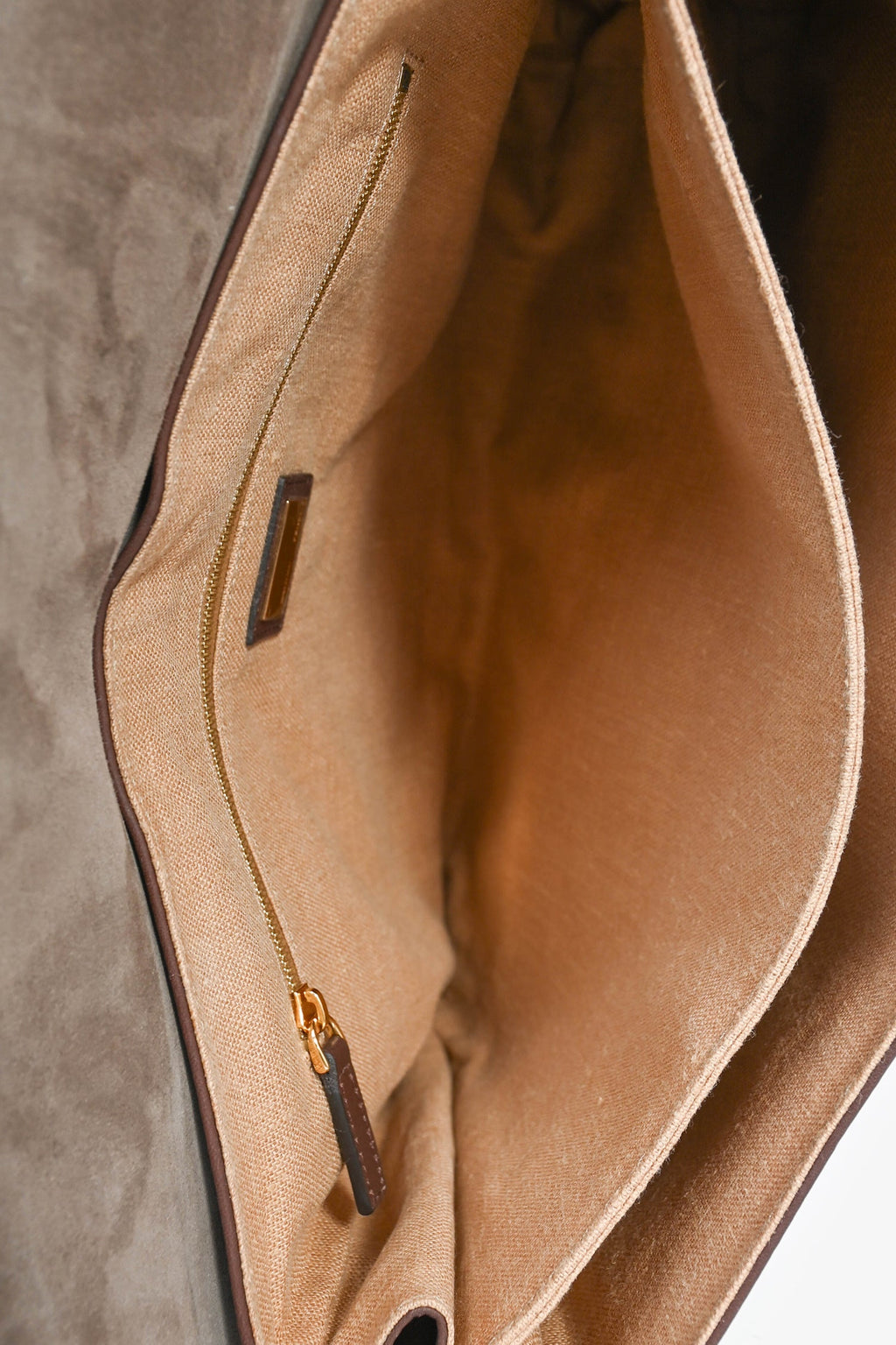 Fendi Brown/Red Leather 'Claudia' Shoulder Bag