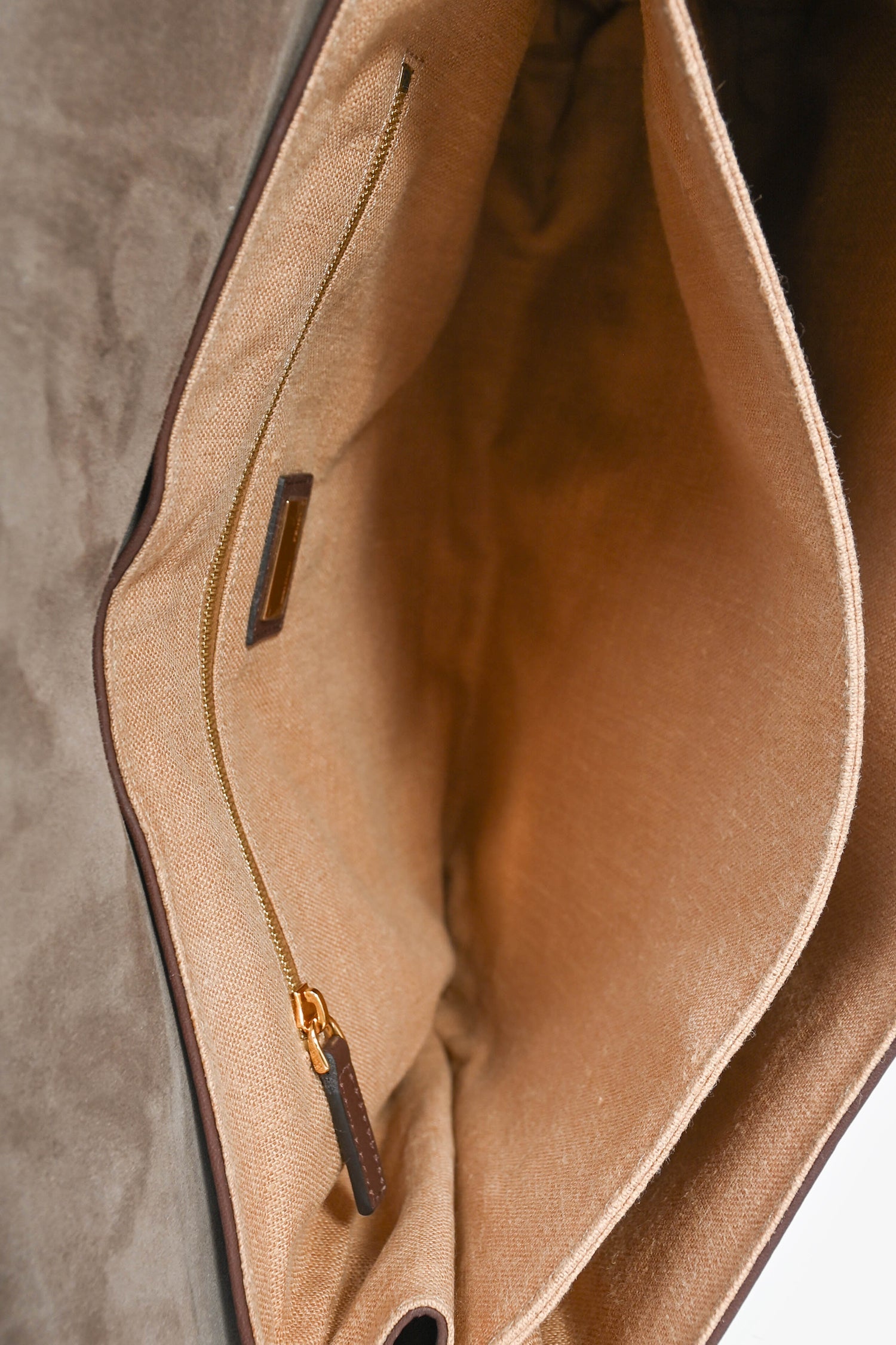 Fendi Brown/Red Leather 'Claudia' Shoulder Bag