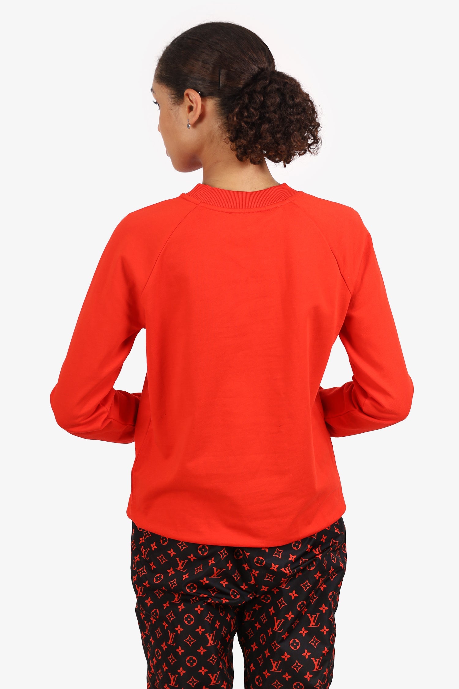 Balmain Red Logo Print Sweatshirt Size 38