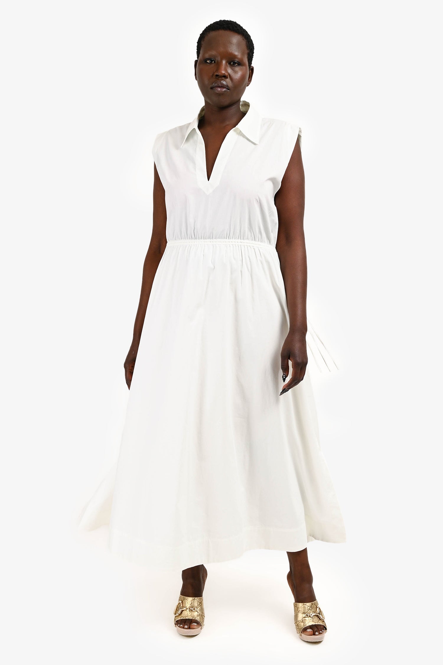 Rag & Bone White Cotton Poplin 'Joan' Midi Dress Size XL