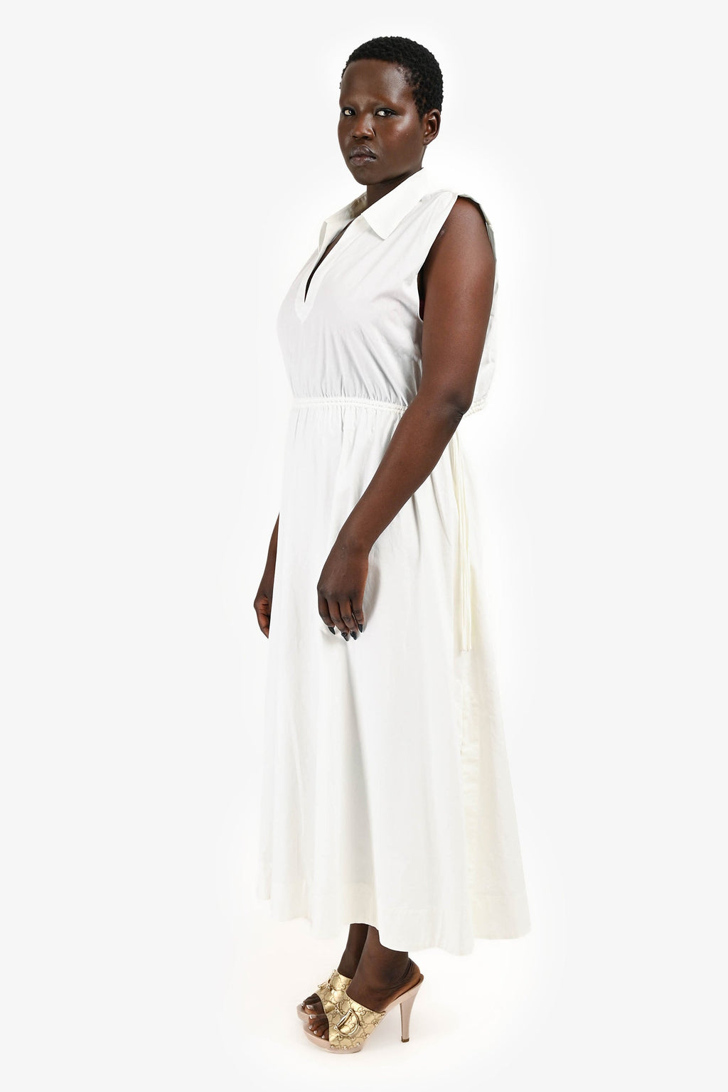 Rag & Bone White Cotton Poplin 'Joan' Midi Dress Size XL