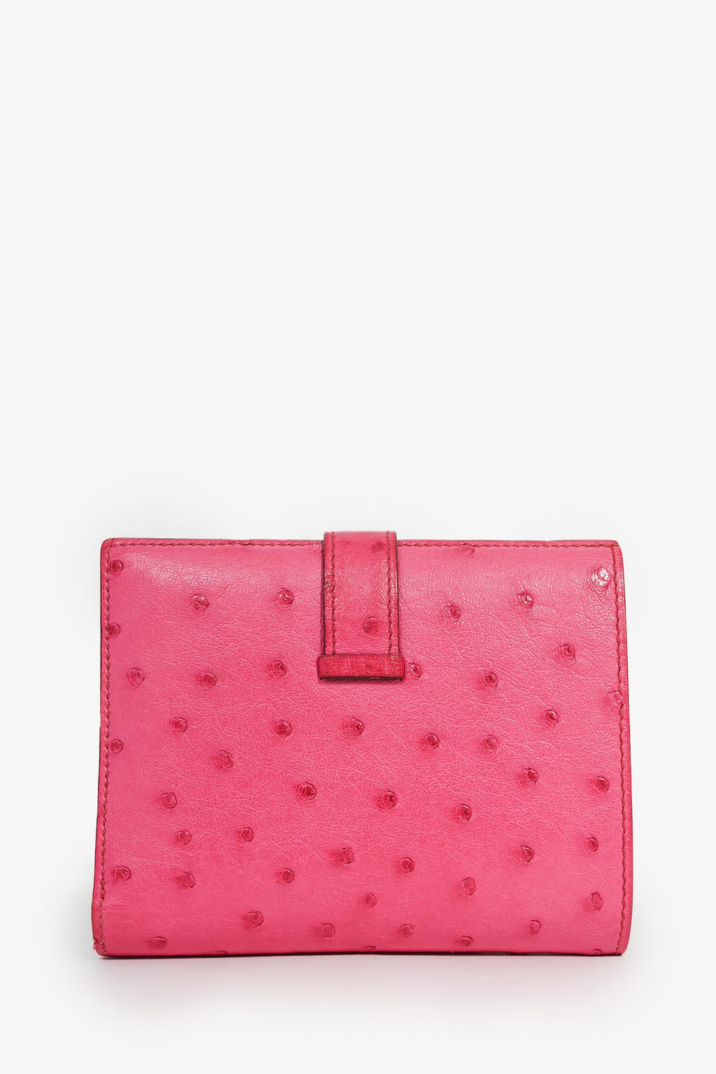 Hermès 2016 Magenta Ostrich leather 'H' Bearn Compact Wallet