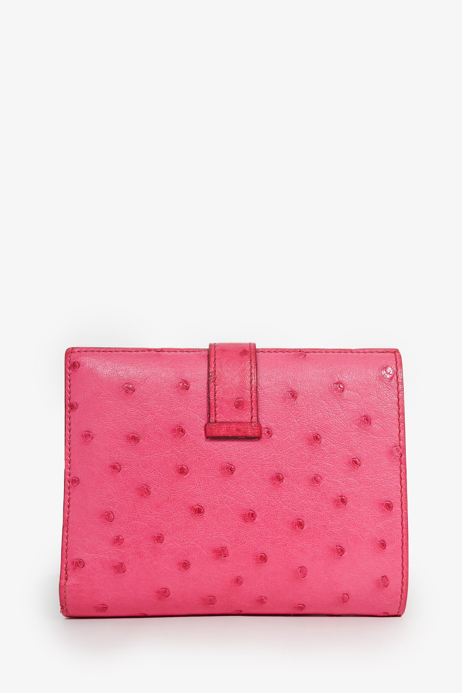 Hermès 2016 Magenta Ostrich leather 'H' Bearn Compact Wallet