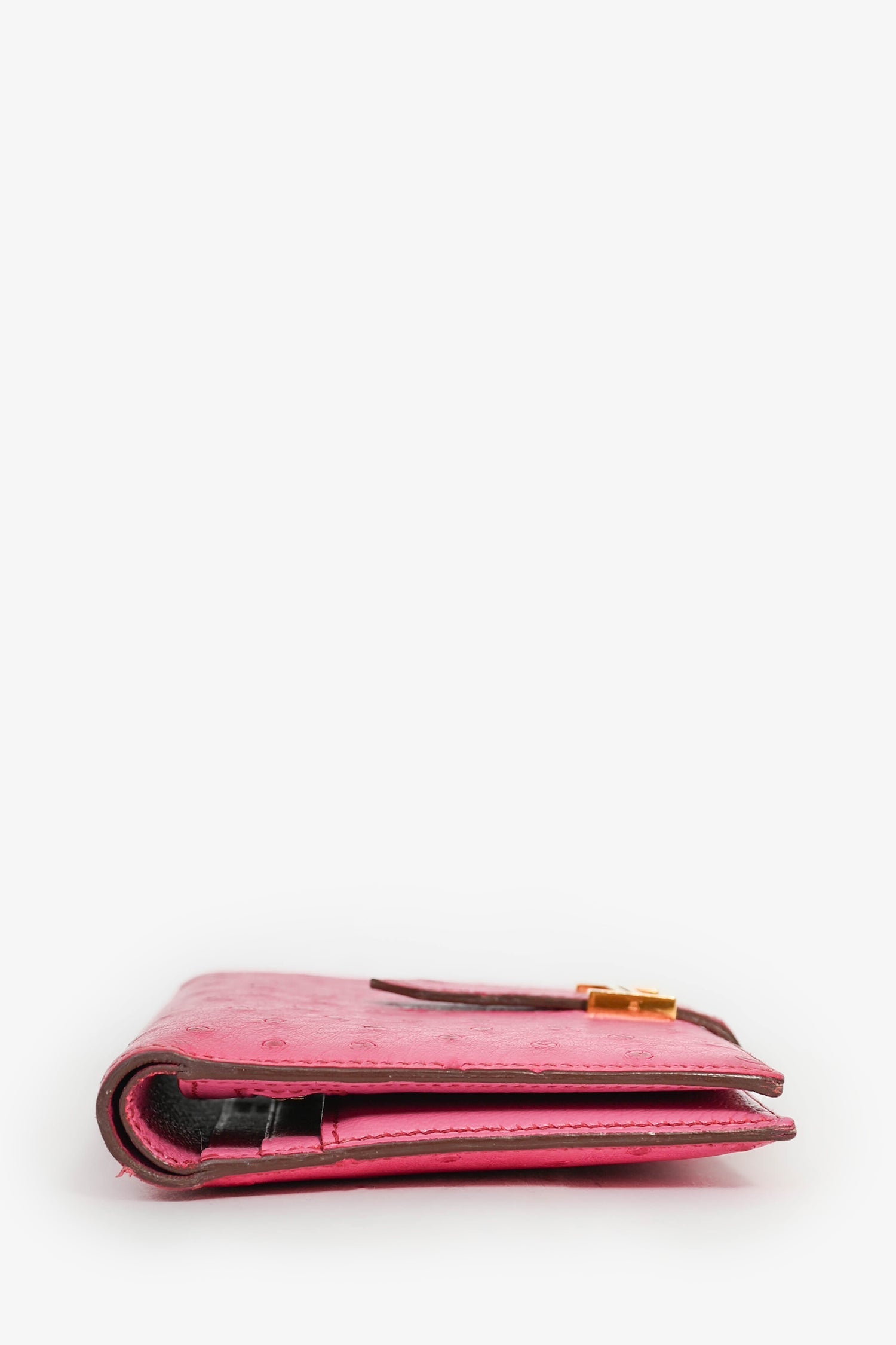 Hermès 2016 Magenta Ostrich leather 'H' Bearn Compact Wallet