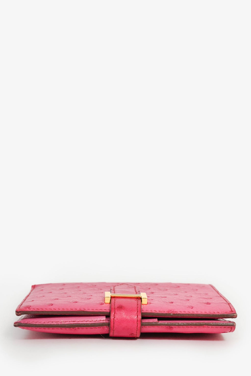 Hermès 2016 Magenta Ostrich leather 'H' Bearn Compact Wallet