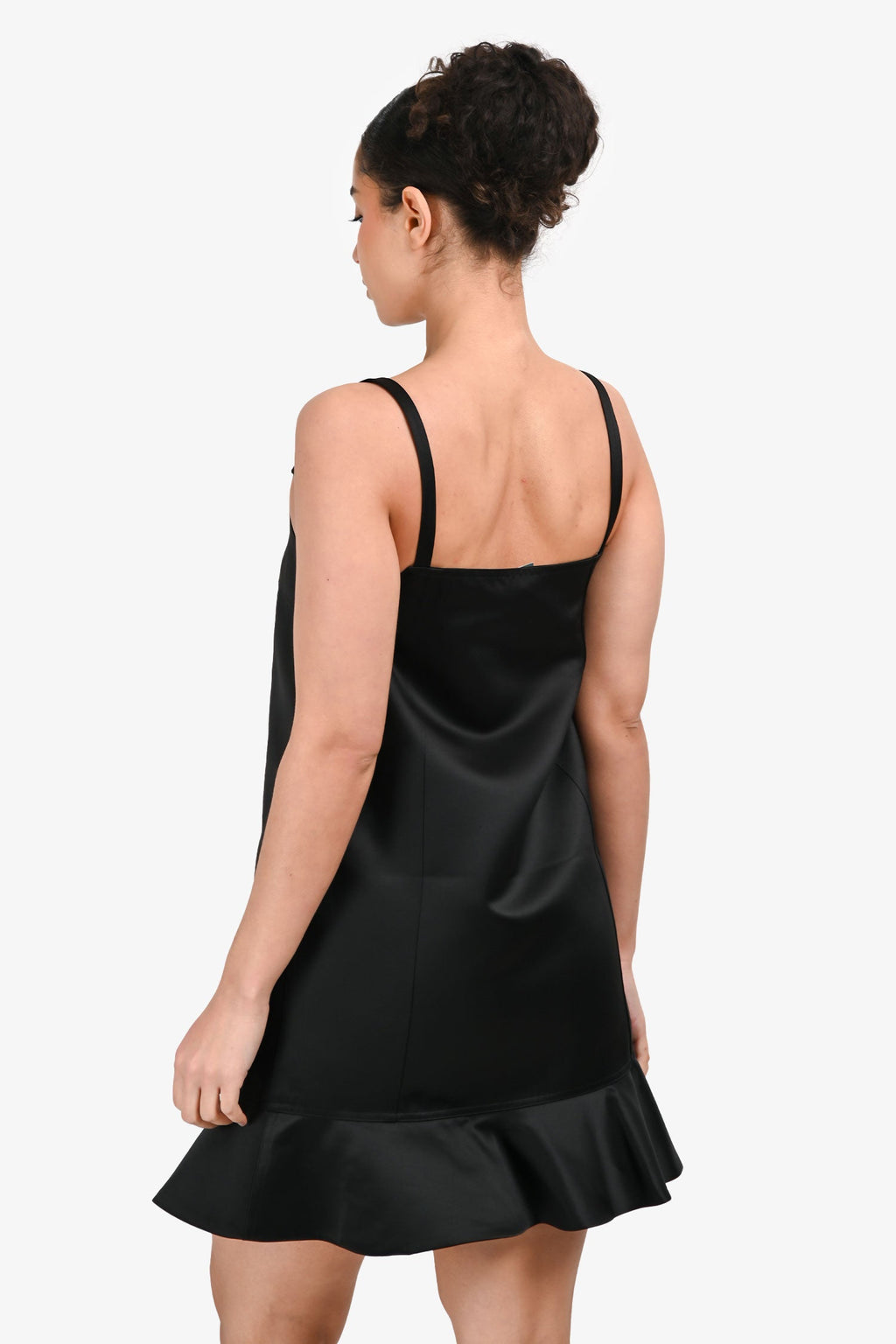 Ganni Black Satin Sleeveless Mini Dress Size 36