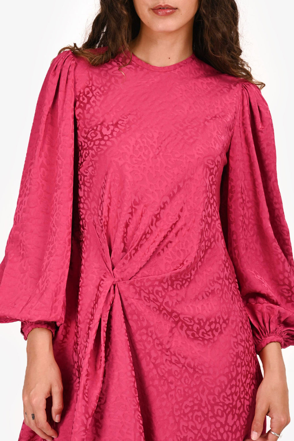 Johanna Ortiz Pink Leopard Printed Asymmetrical Dress Size 4
