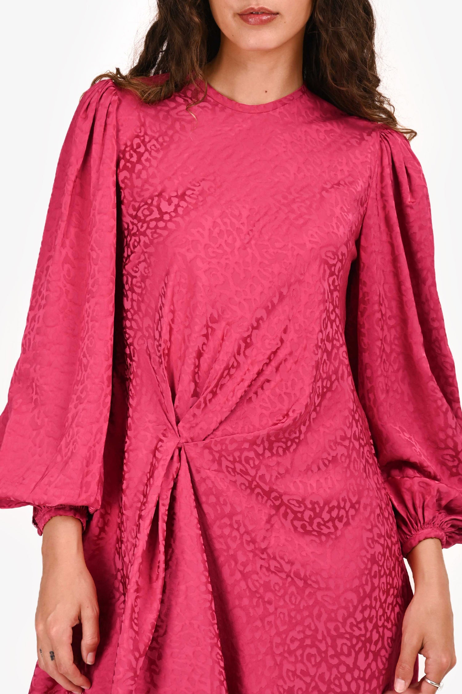 Johanna Ortiz Pink Leopard Printed Asymmetrical Dress Size 4