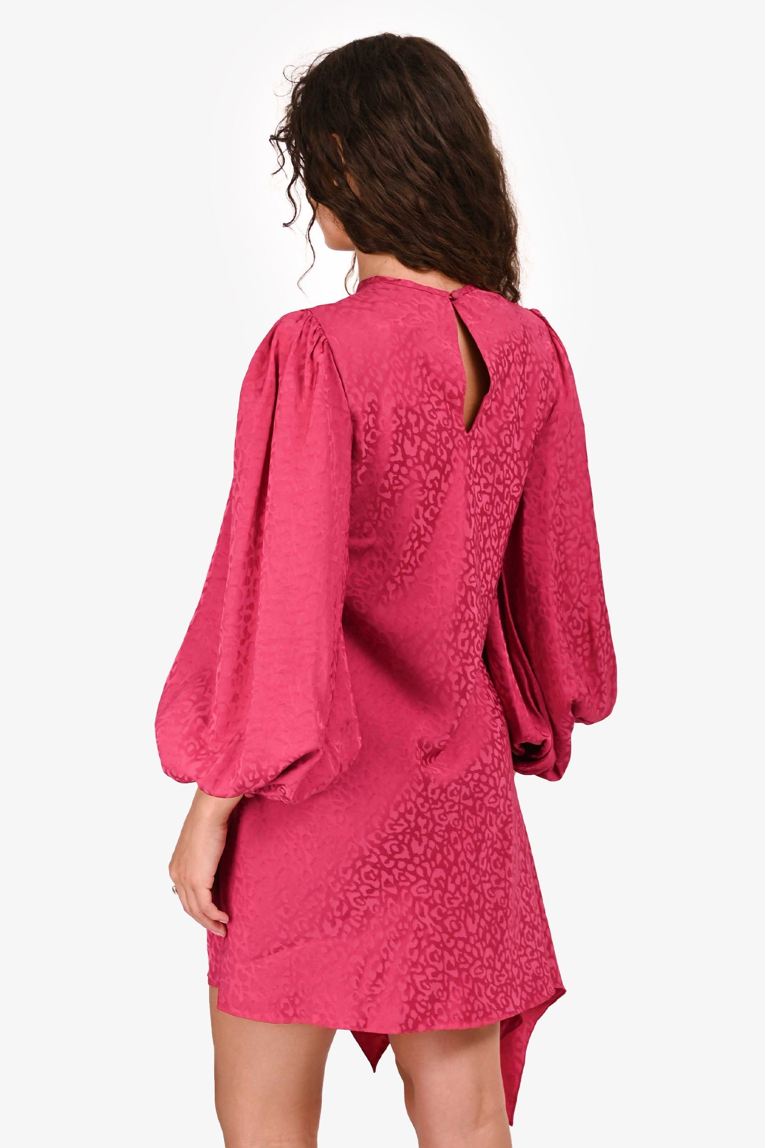 Johanna Ortiz Pink Leopard Printed Asymmetrical Dress Size 4