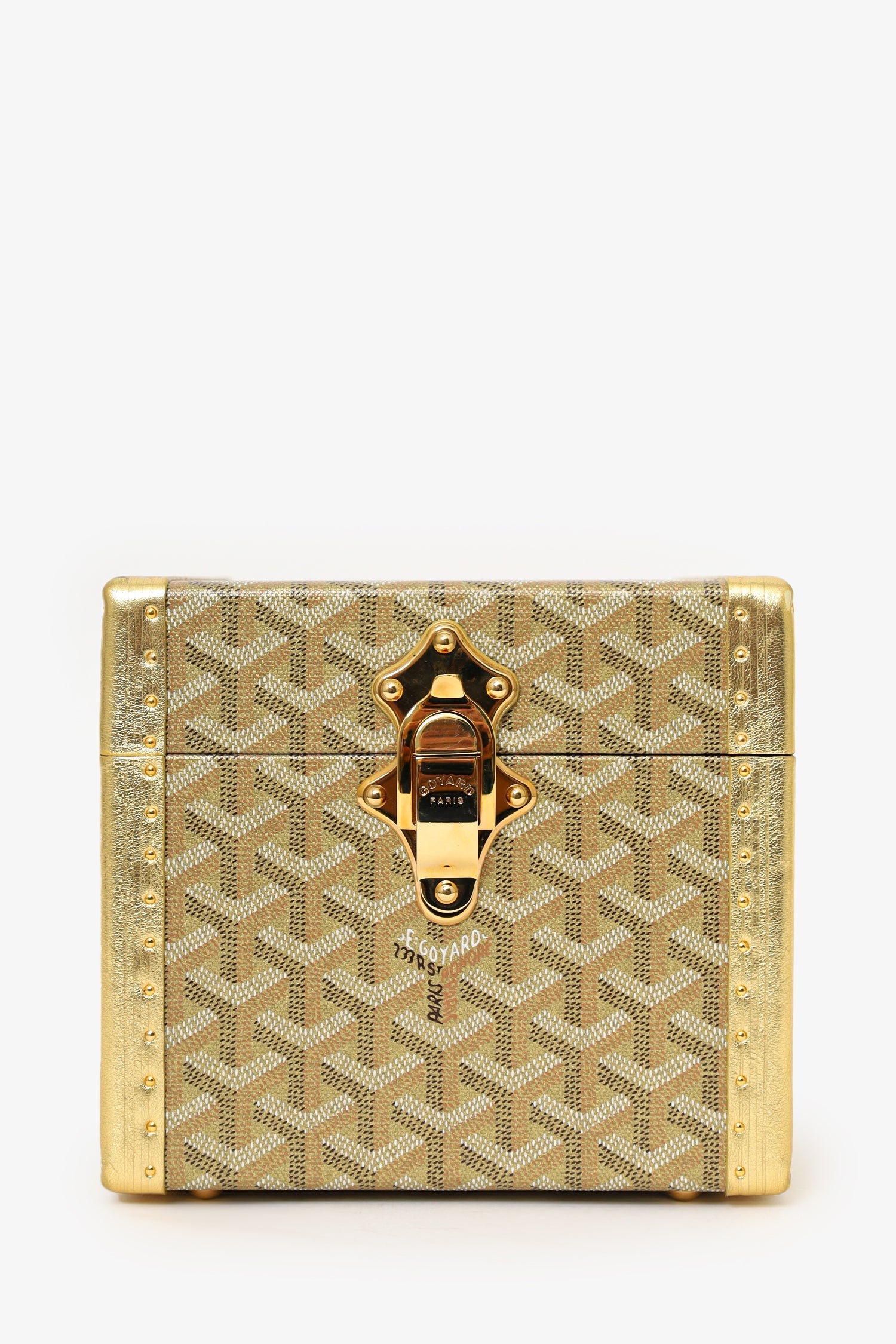 Goyard Gold Goyardine Coated Canvas Tie Box