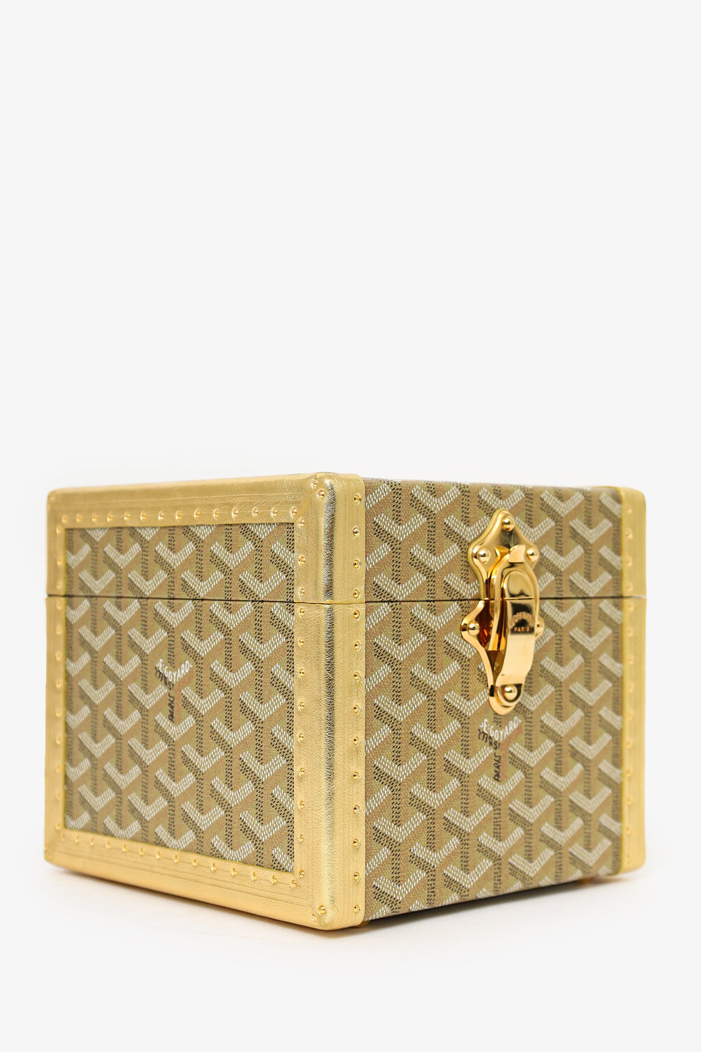 Goyard Gold Goyardine Coated Canvas Tie Box