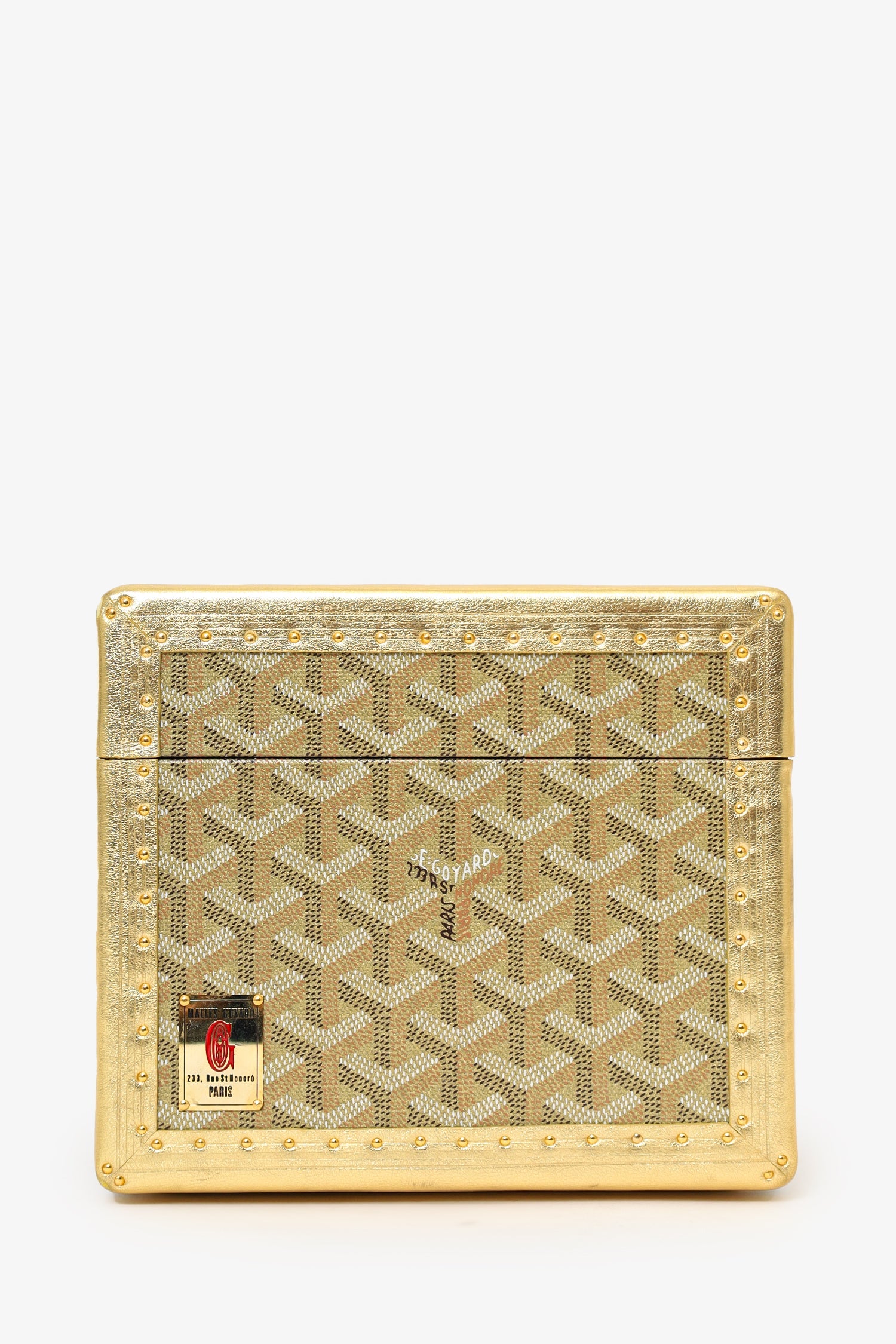 Goyard Gold Goyardine Coated Canvas Tie Box