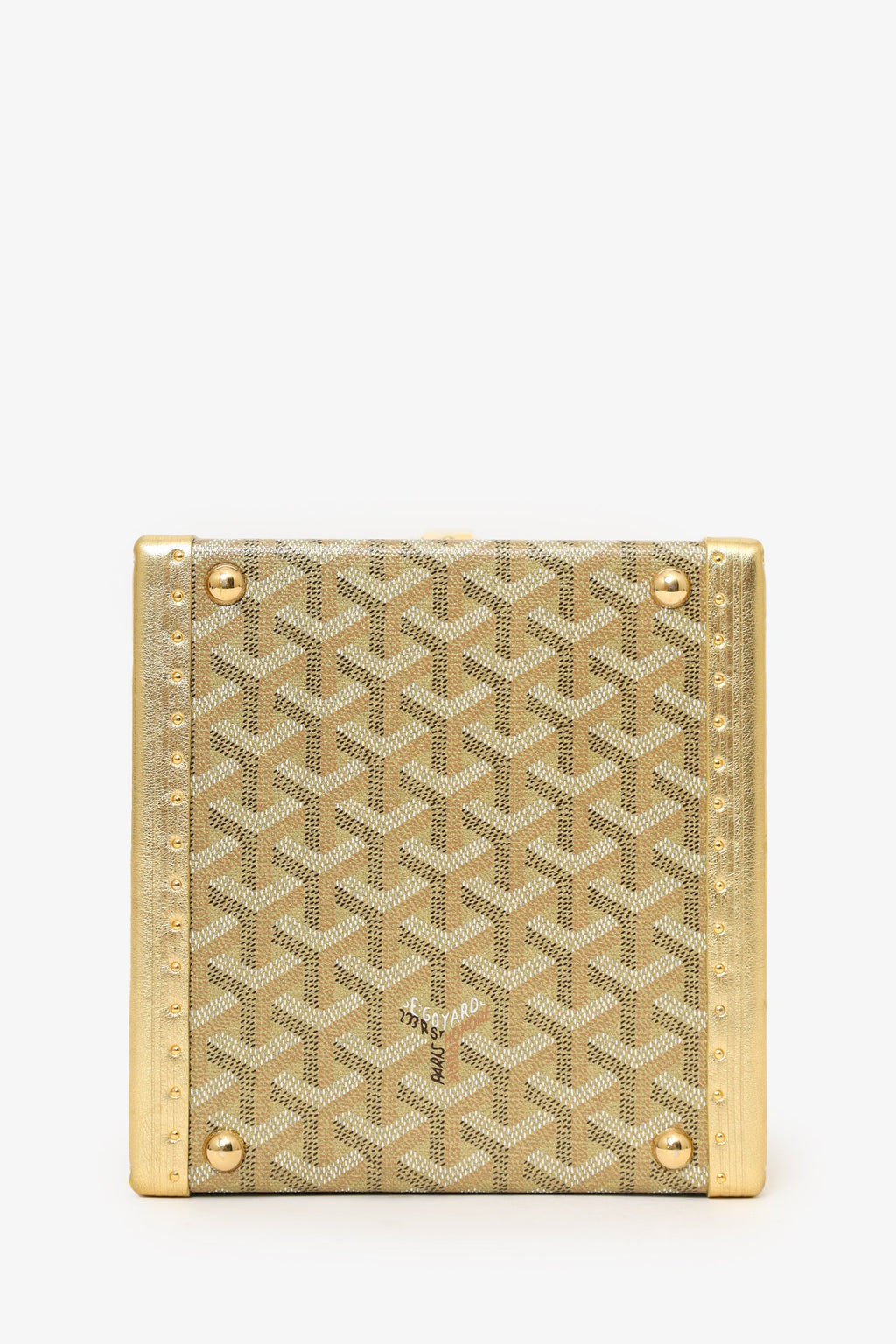 Goyard Gold Goyardine Coated Canvas Tie Box
