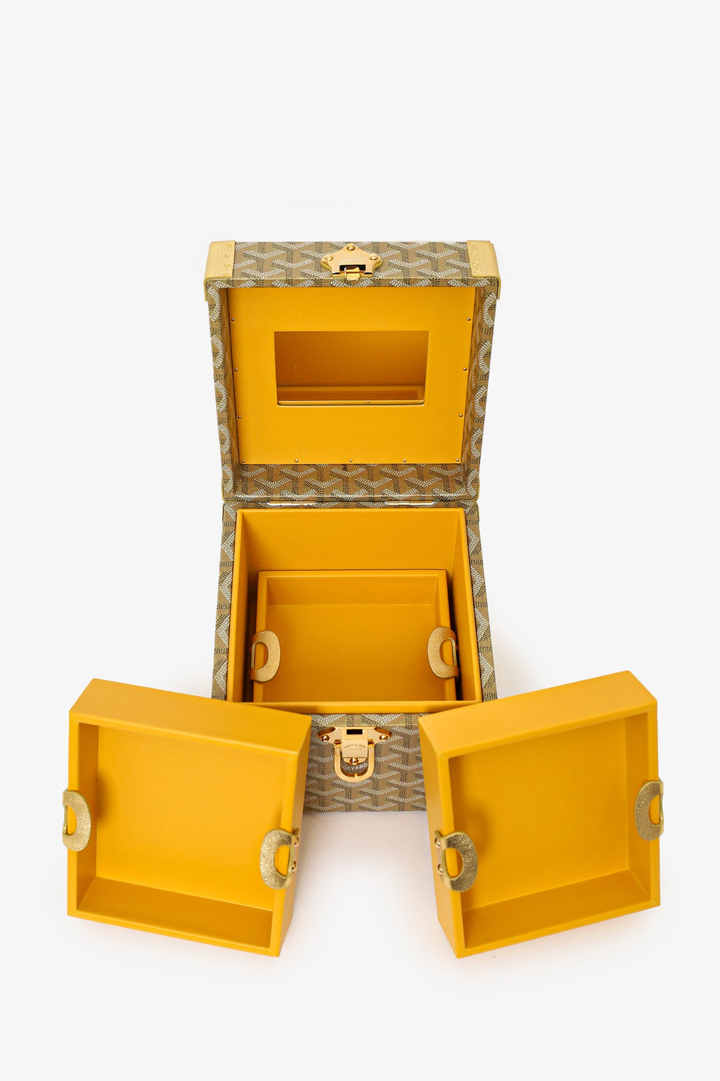 Goyard Gold Goyardine Coated Canvas Tie Box