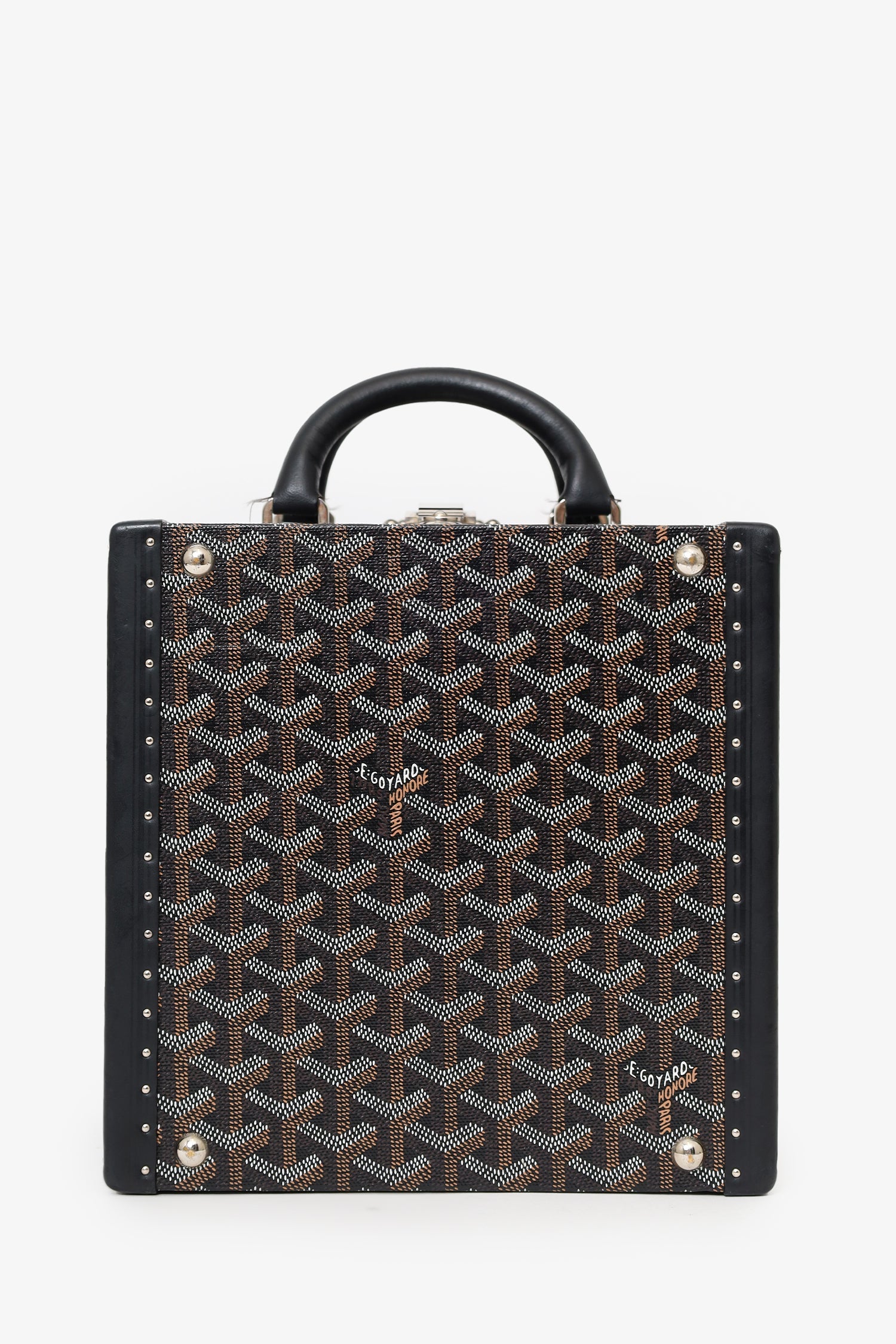 Goyard Black Coated Canvas Goyardine Travel Pet Bowl Trunk