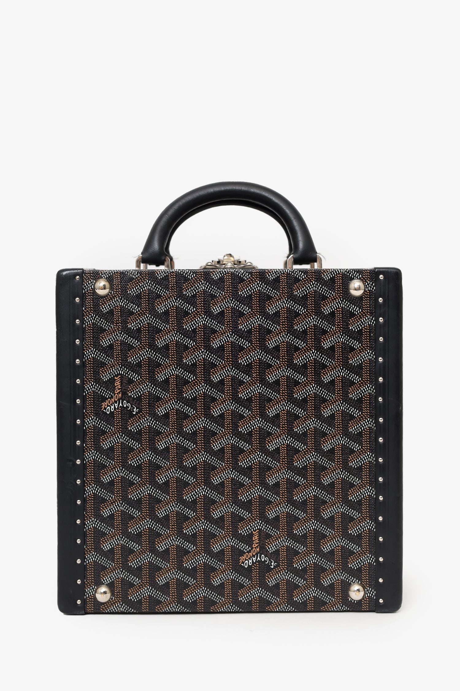 Goyard Black Coated Canvas Goyardine Travel Pet Bowl Trunk