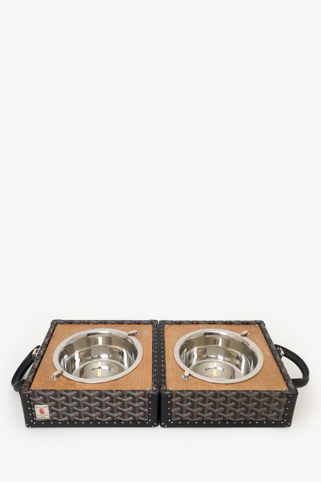 Goyard Black Coated Canvas Goyardine Travel Pet Bowl Trunk
