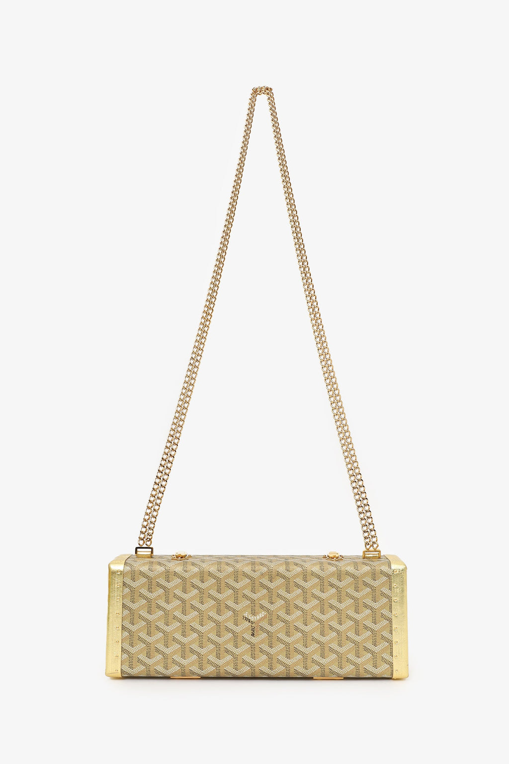 Goyard Gold Goyardine Coated Canvas Saint-Honore Trunk Bag With Strap