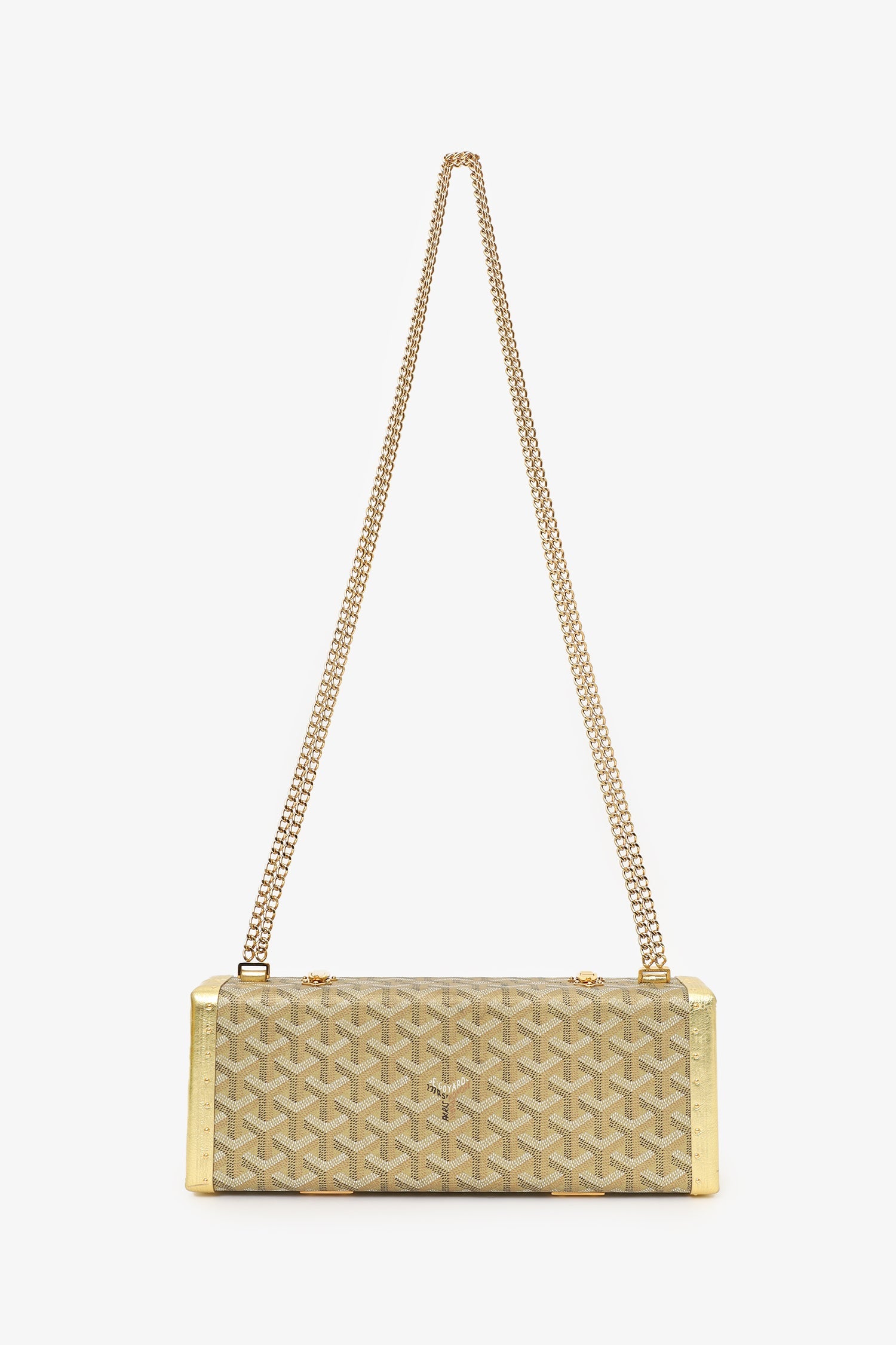 Goyard Gold Goyardine Coated Canvas Saint-Honore Trunk Bag With Strap
