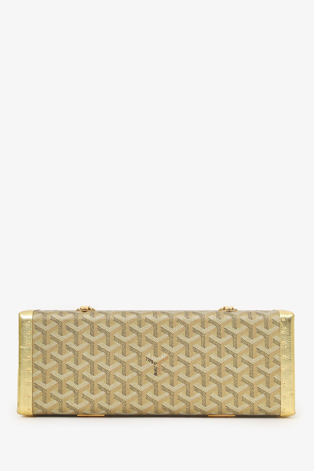Goyard Gold Goyardine Coated Canvas Saint-Honore Trunk Bag With Strap