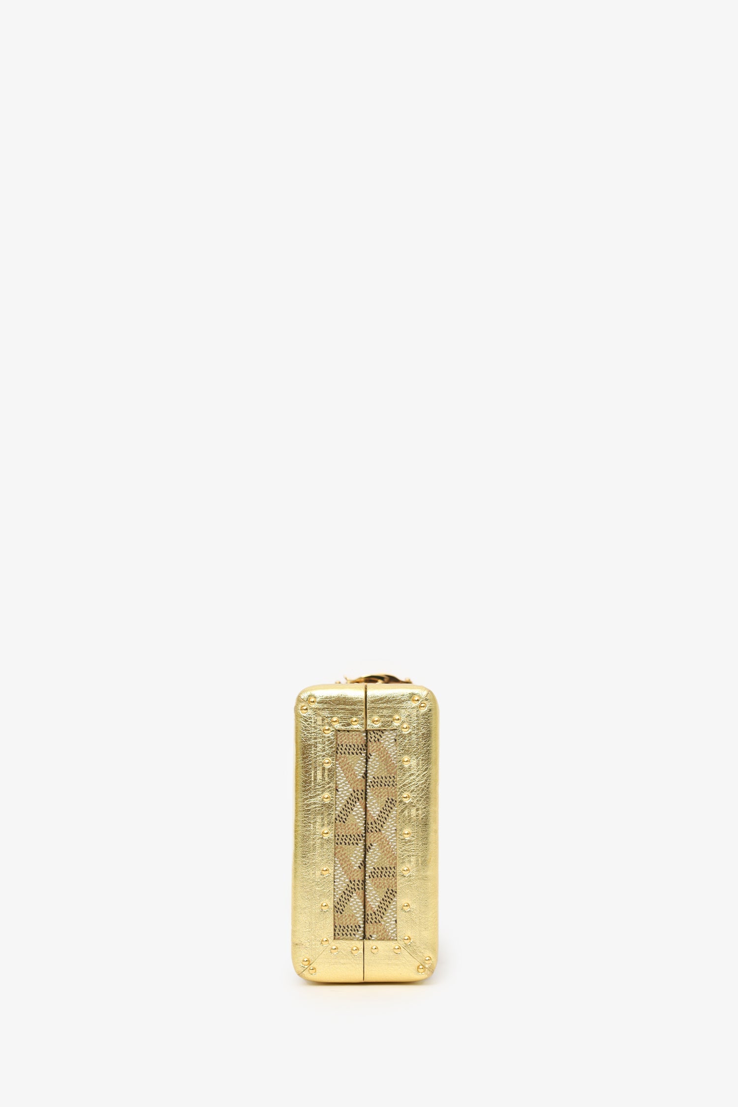 Goyard Gold Goyardine Coated Canvas Saint-Honore Trunk Bag With Strap