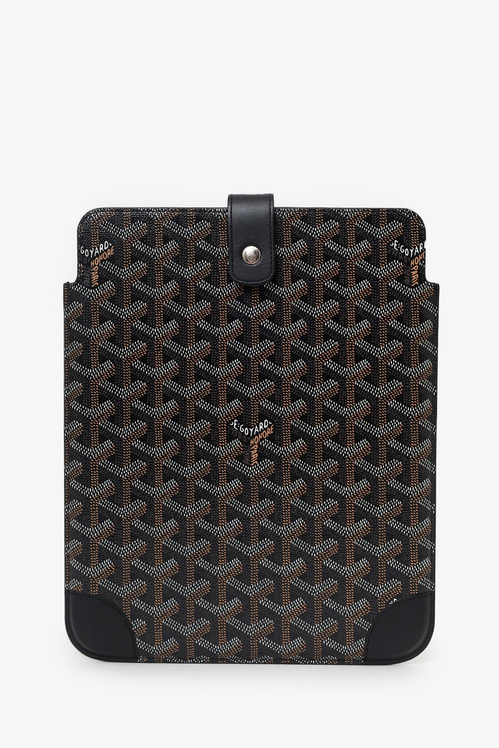 Goyard Black Goyardine Coated Canvas iPad Sleeve