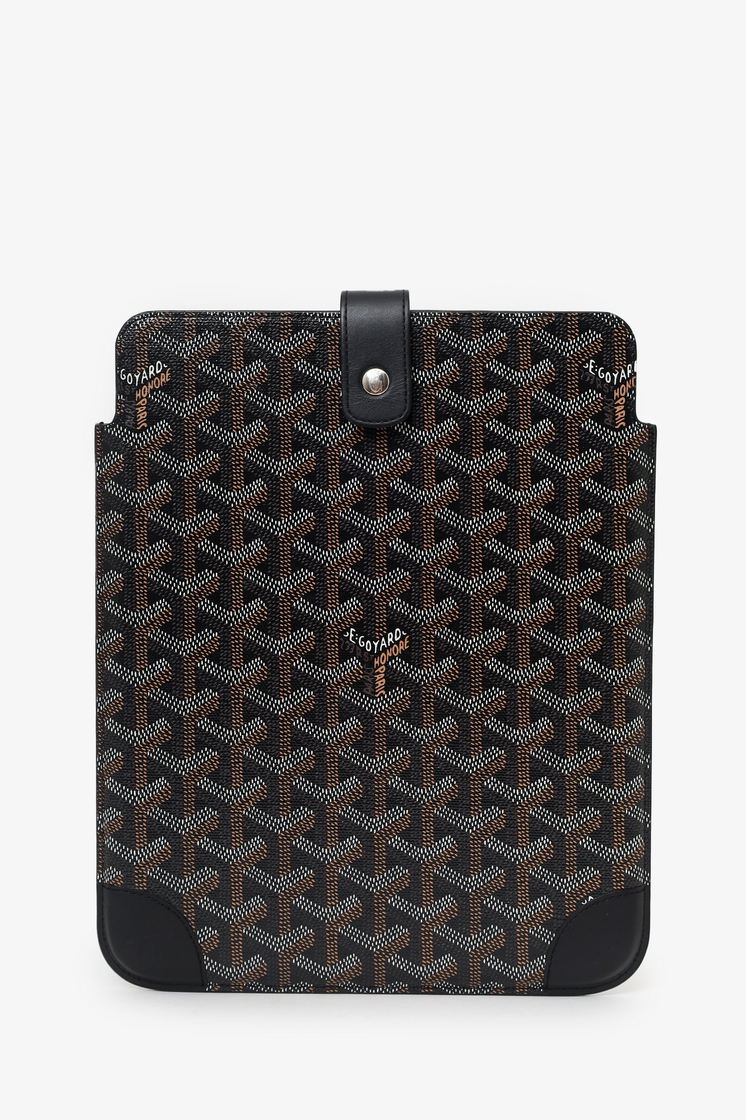 Goyard Black Goyardine Coated Canvas iPad Sleeve