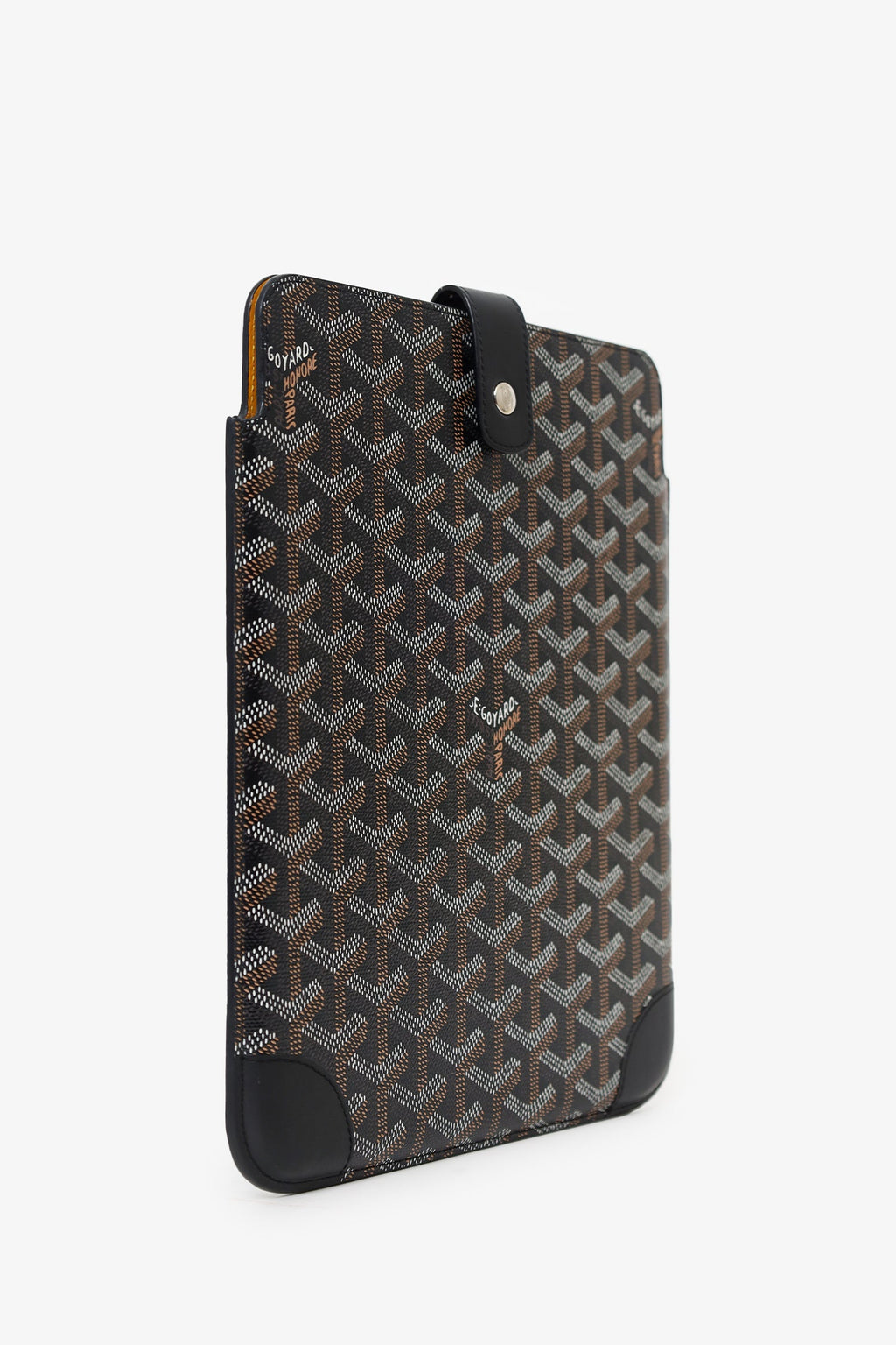 Goyard Black Goyardine Coated Canvas iPad Sleeve