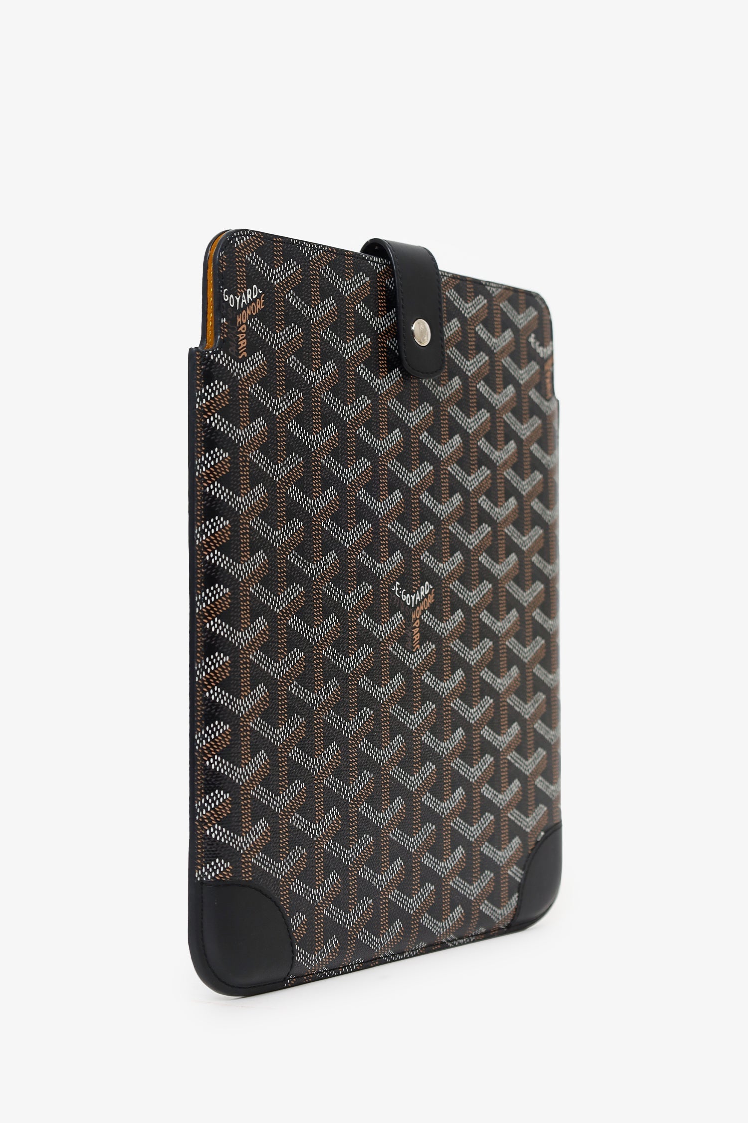Goyard Black Goyardine Coated Canvas iPad Sleeve