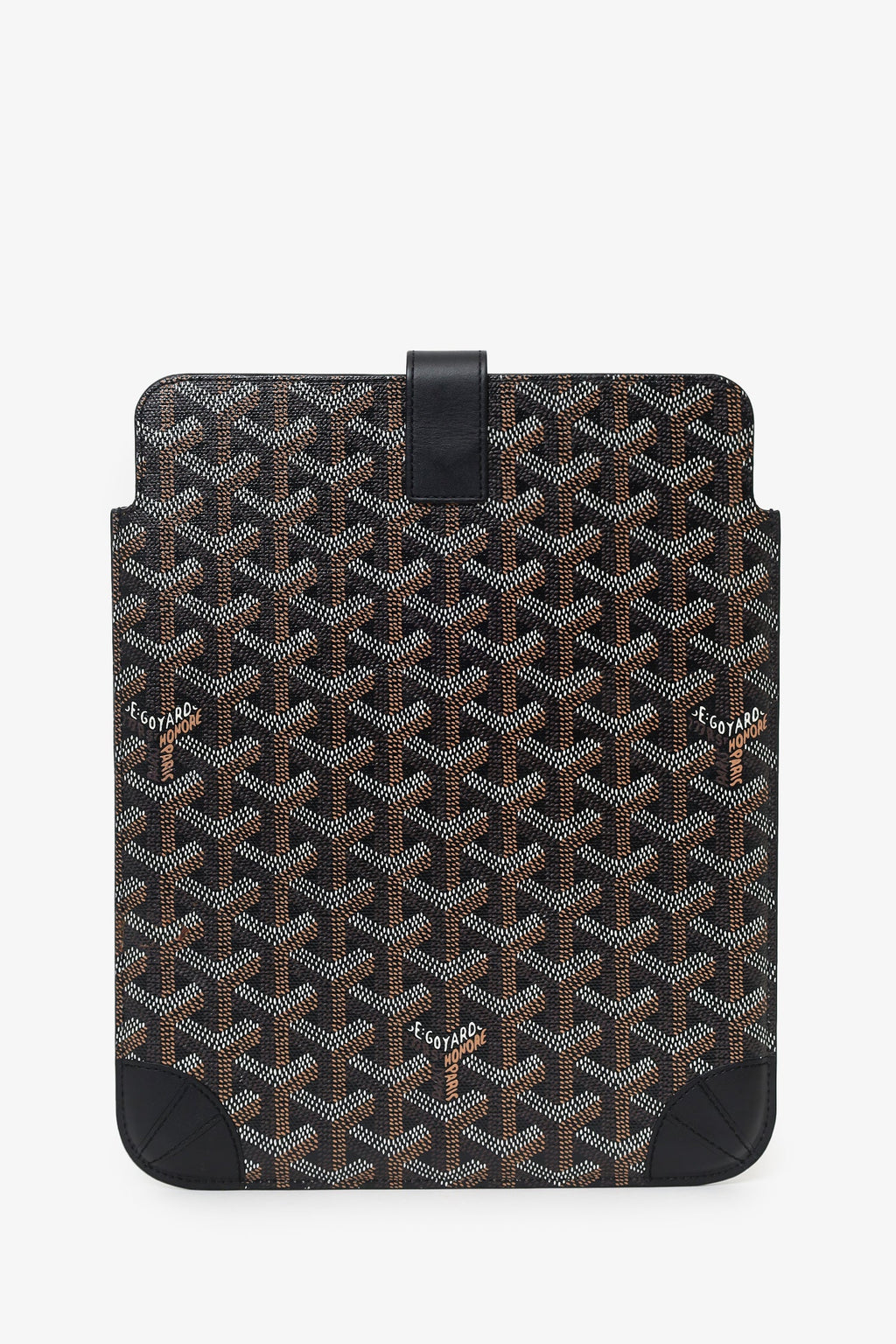 Goyard Black Goyardine Coated Canvas iPad Sleeve