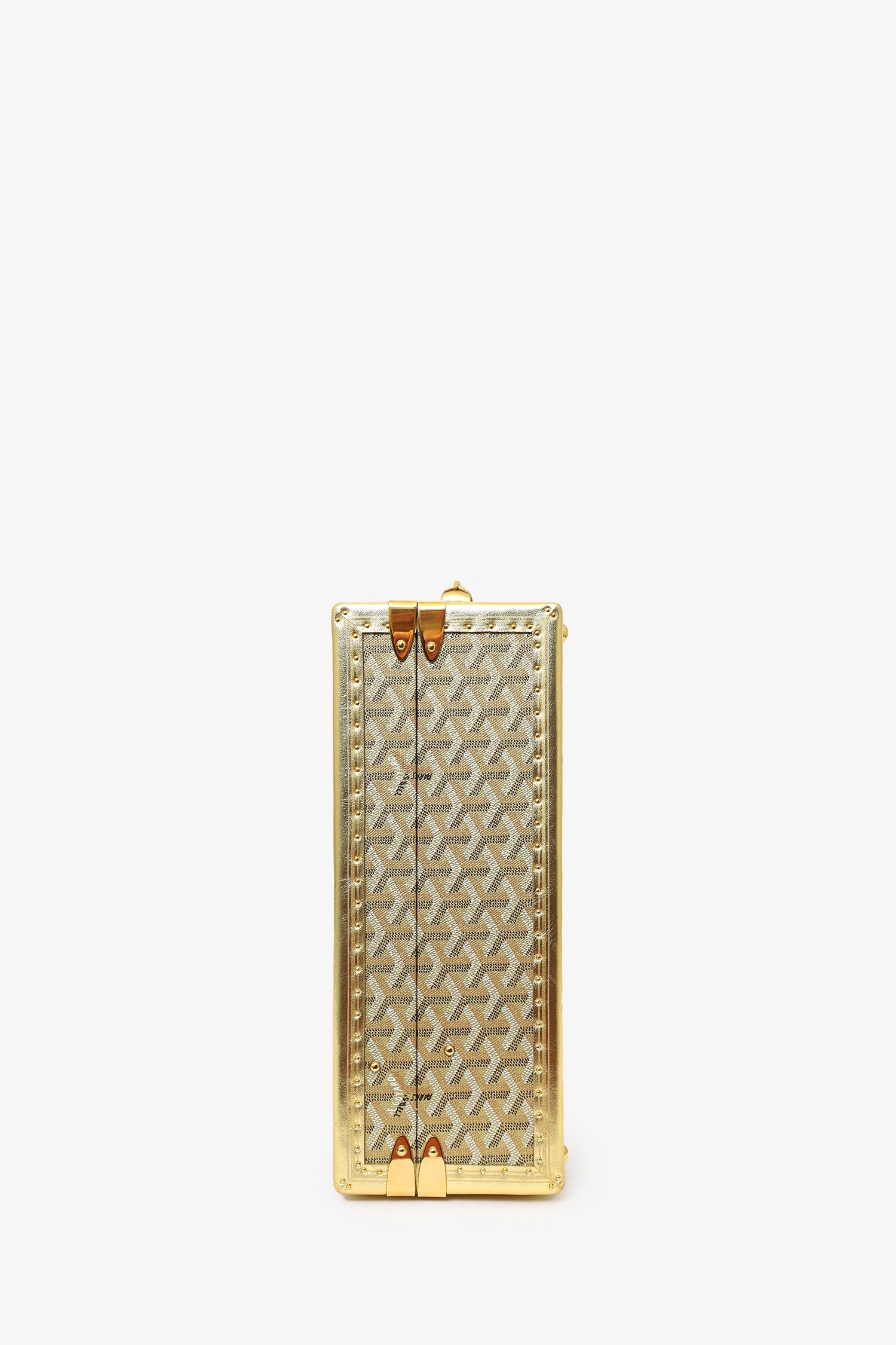 Goyard Gold Goyardine Manoir MM Briefcase With Key