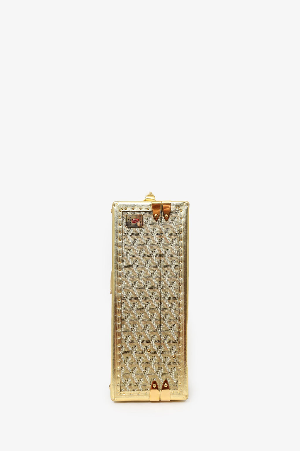 Goyard Gold Goyardine Manoir MM Briefcase With Key