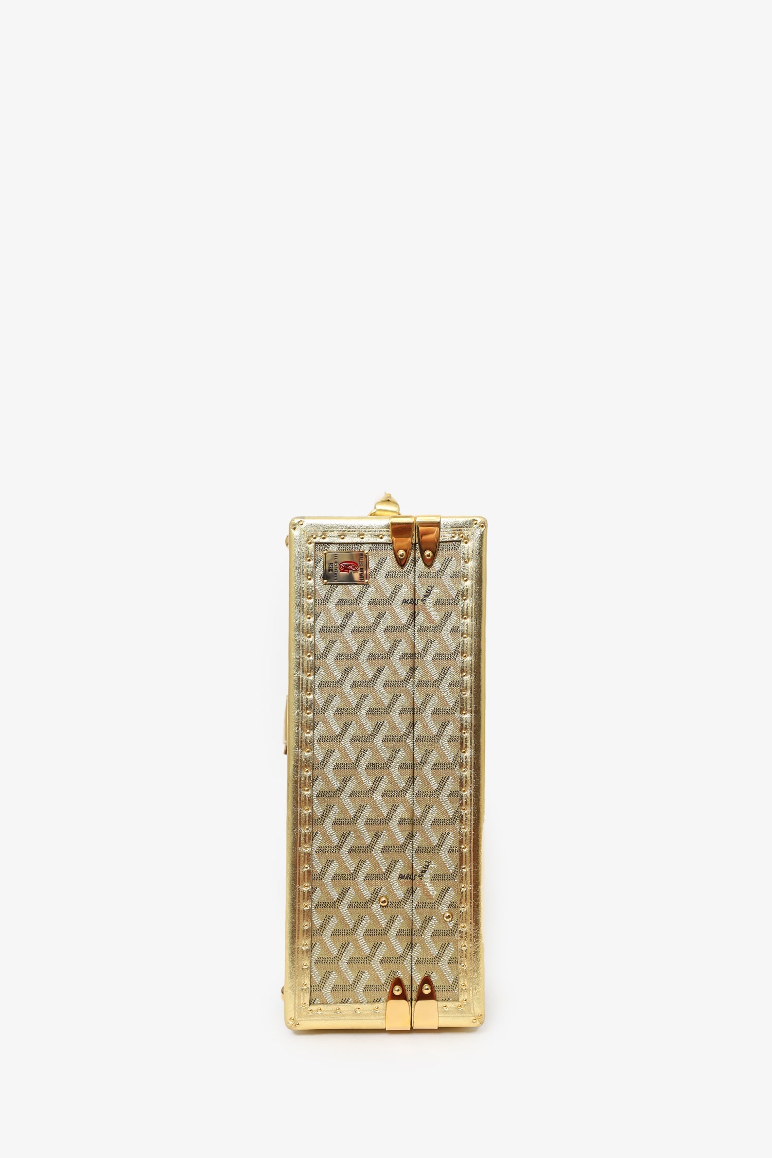 Goyard Gold Goyardine Manoir MM Briefcase With Key