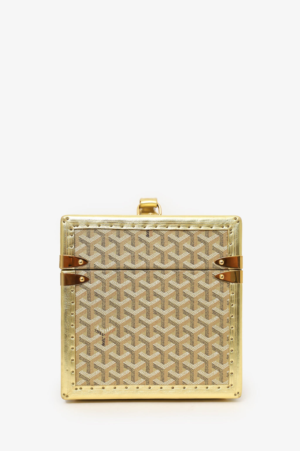 Goyard Gold Coated Canvas Vanity Case With Key