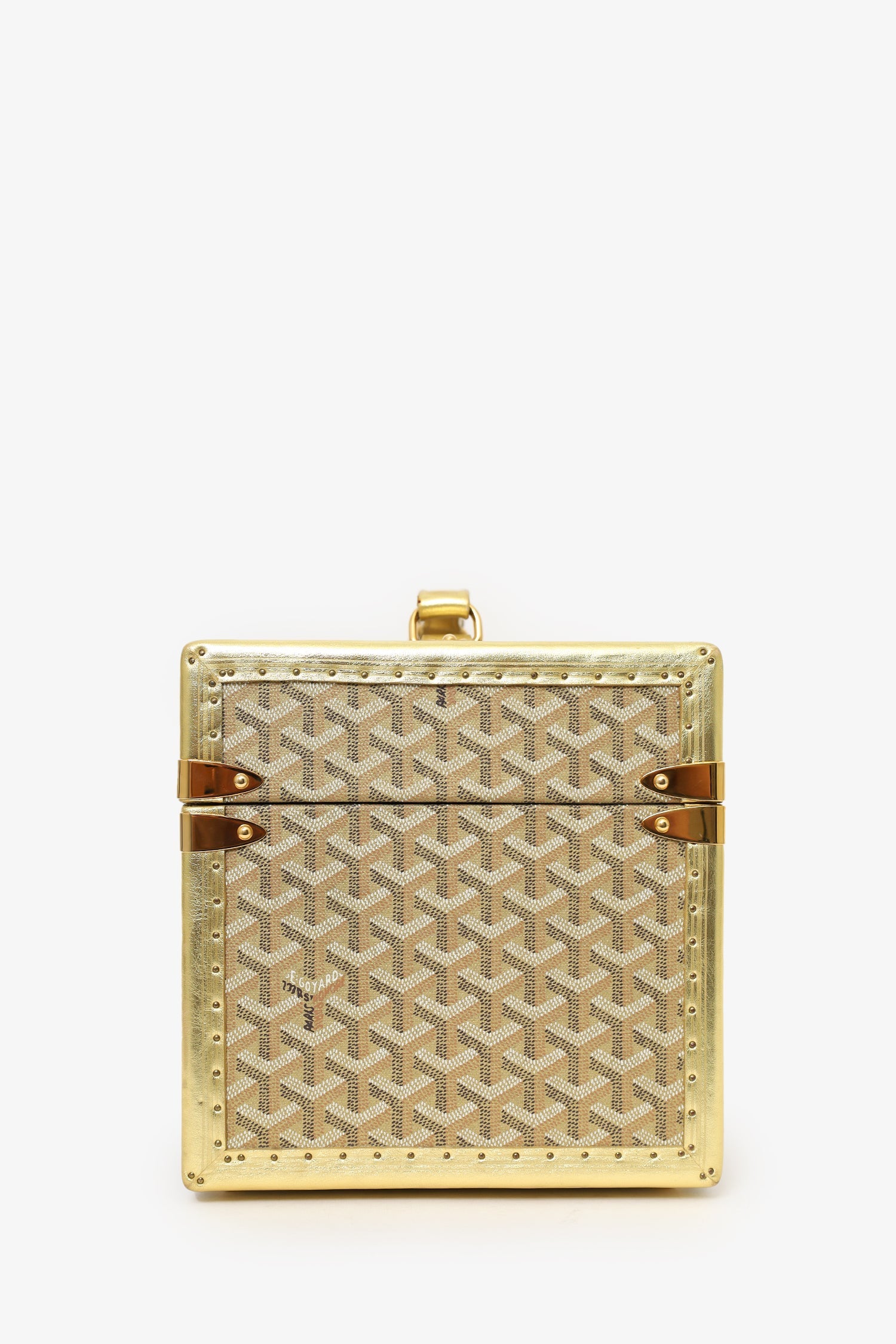 Goyard Gold Coated Canvas Vanity Case With Key