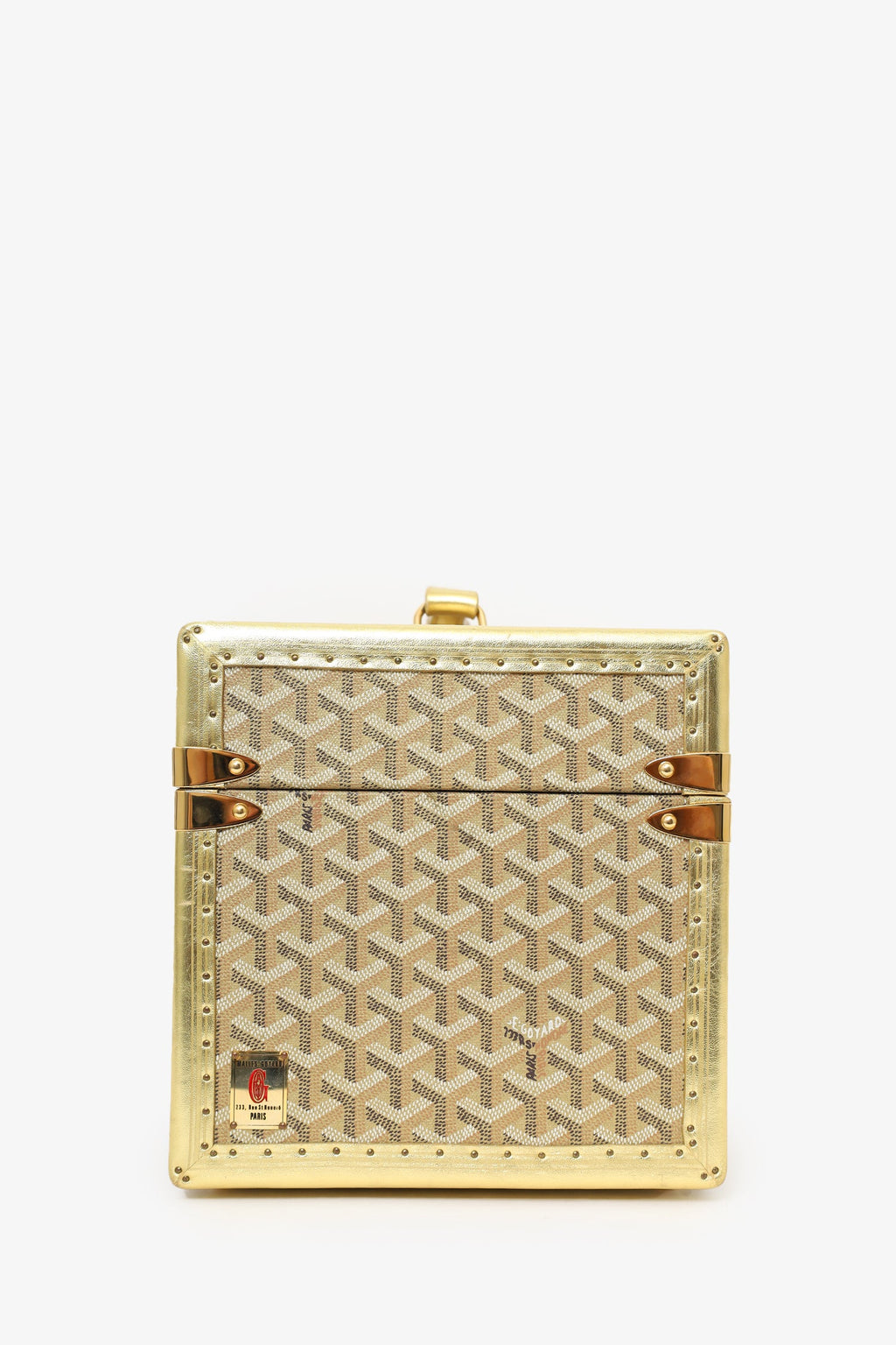 Goyard Gold Coated Canvas Vanity Case With Key