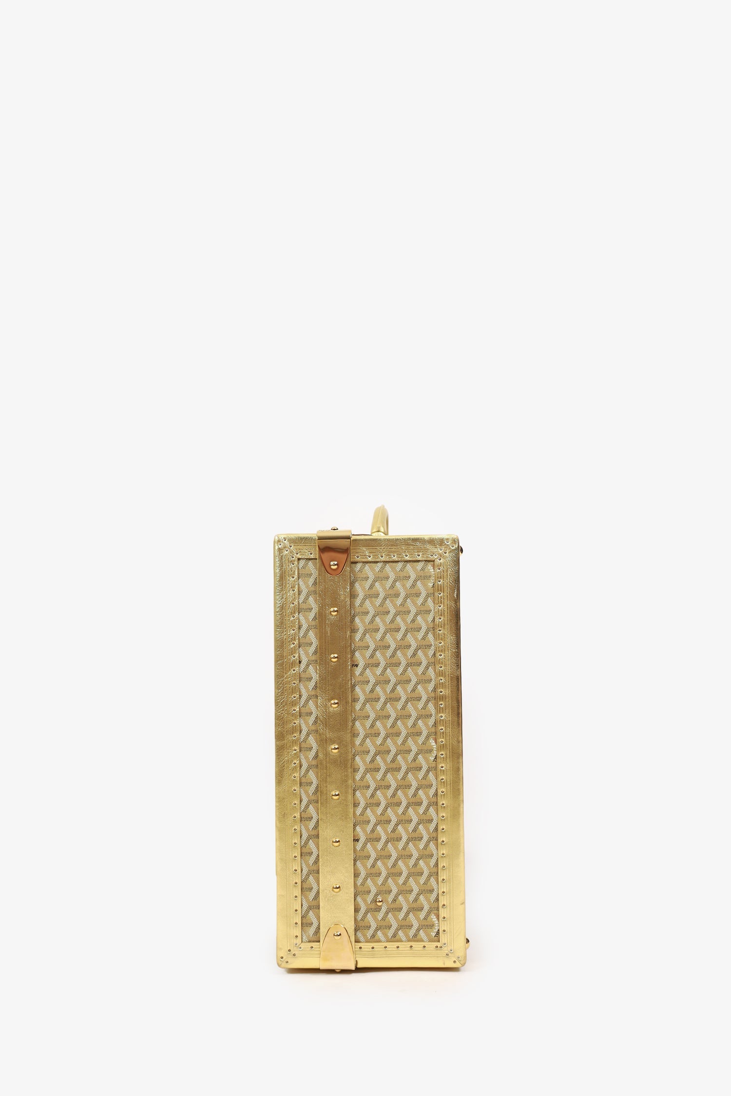 Goyard Gold Goyardine Grand Hotel 70 Suitcase Trunk With Key