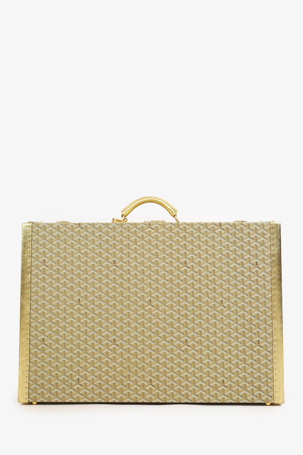 Goyard Gold Goyardine Grand Hotel 70 Suitcase Trunk With Key